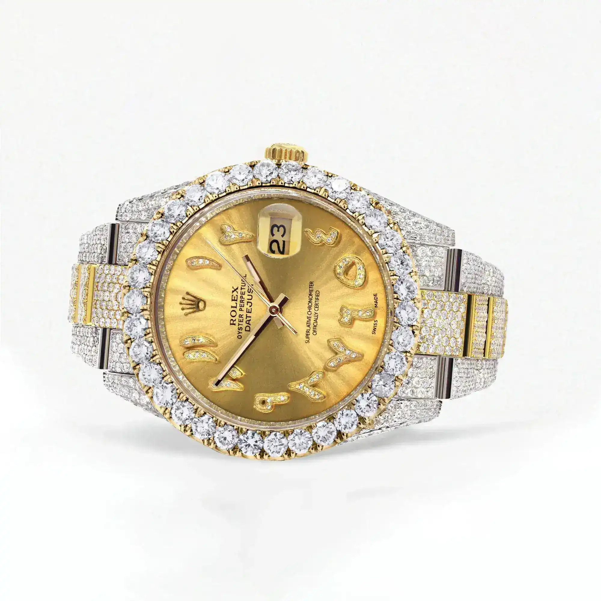 Fake Diamond Watch Iced Out Rolex Replica b140