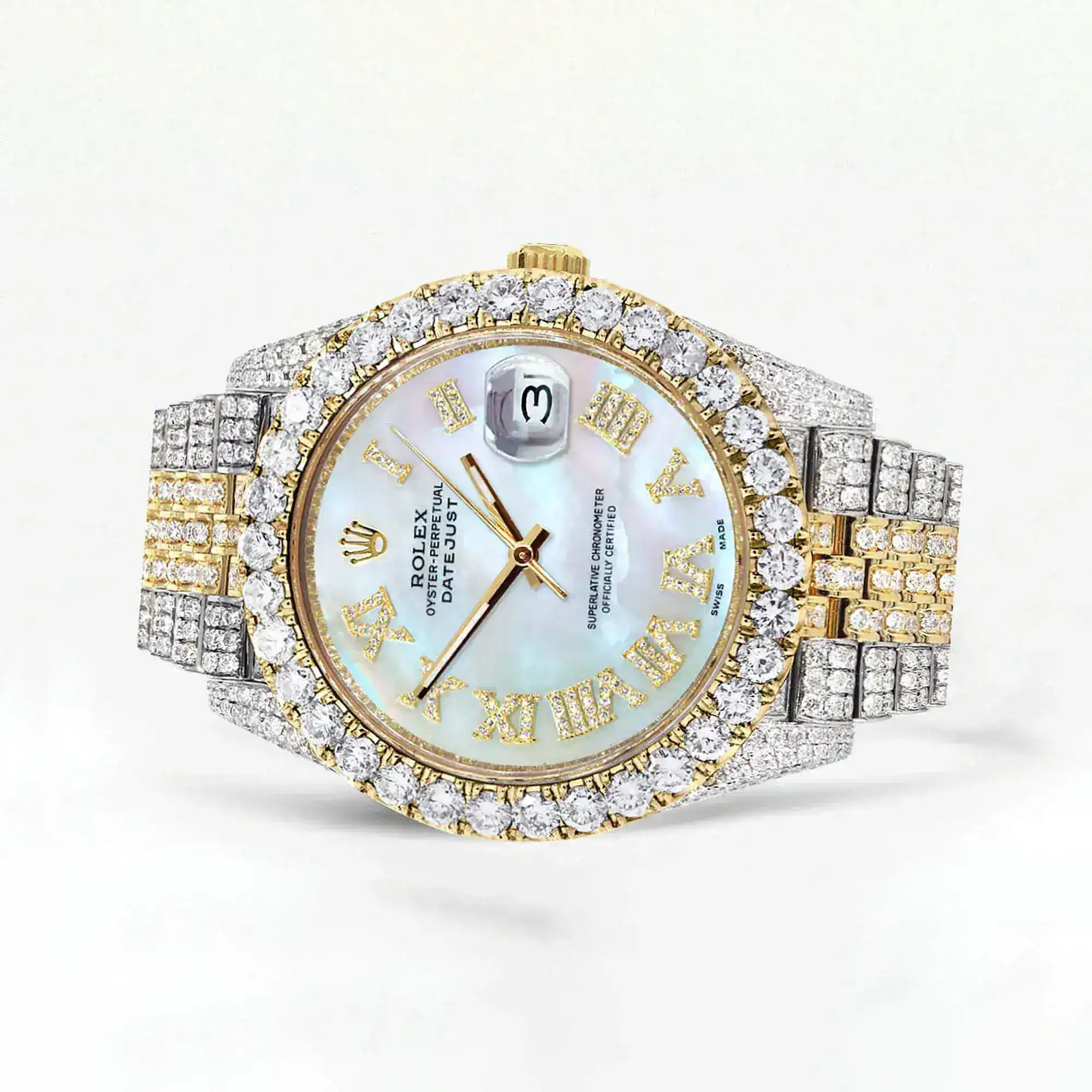 Fake Diamond Watch Iced Out Rolex Replica b182