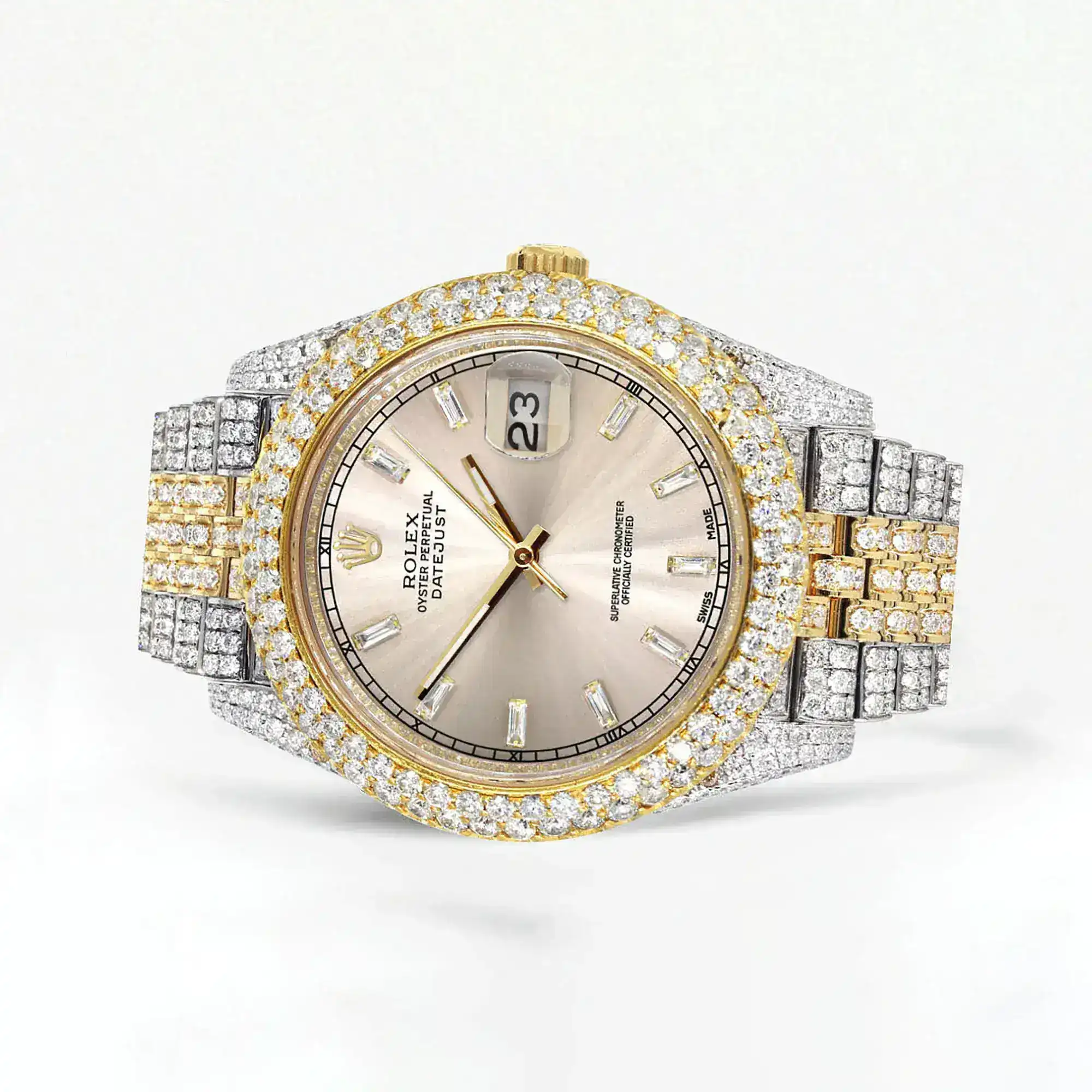 Fake Diamond Watch Iced Out Rolex Replica b240