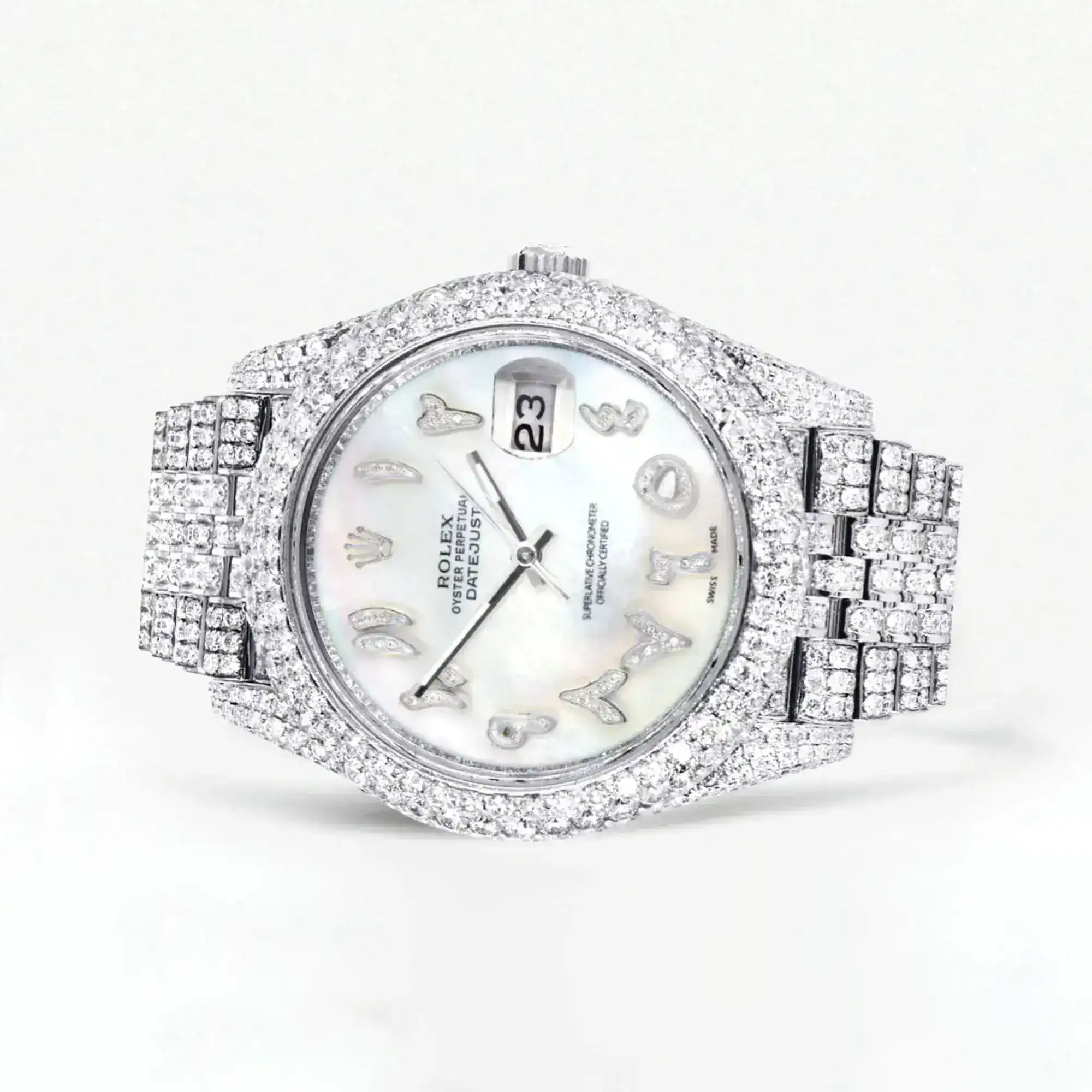 Fake Diamond Watch Iced Out Rolex Replica b257