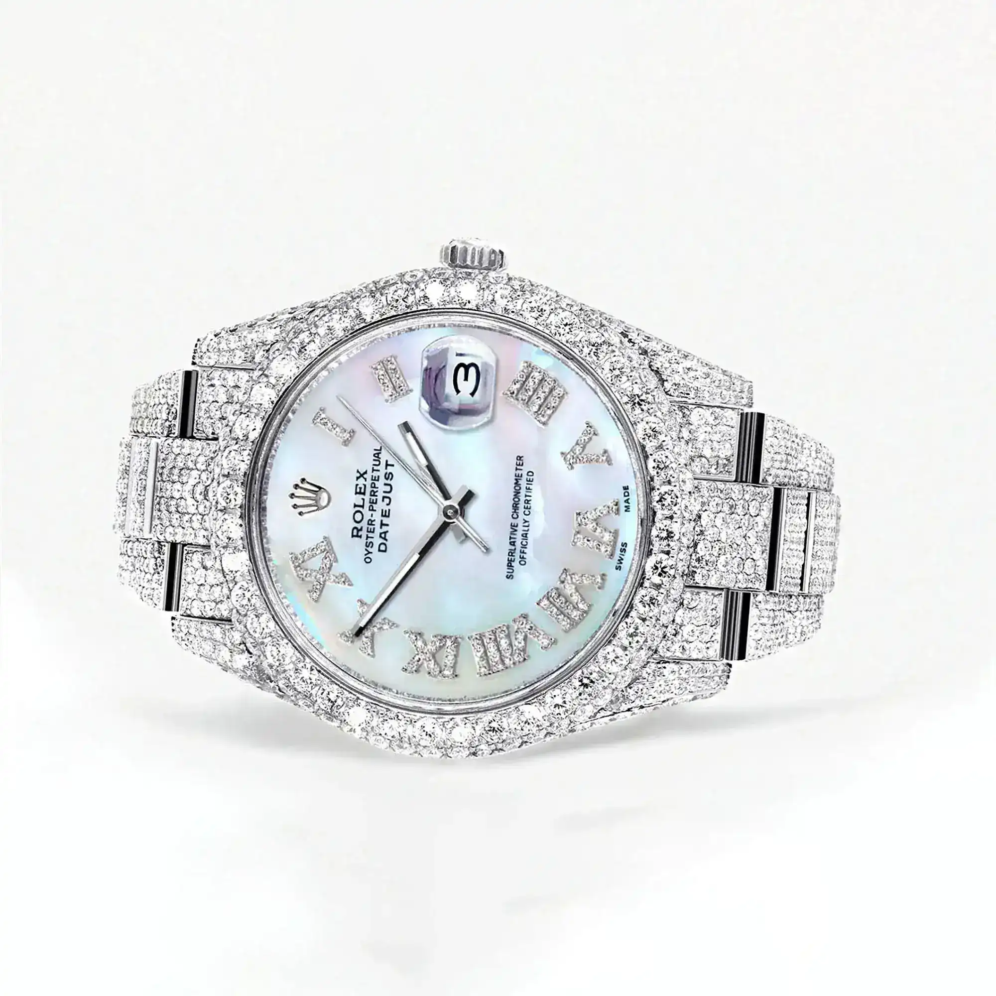 Fake Diamond Watch Iced Out Rolex Replica b296