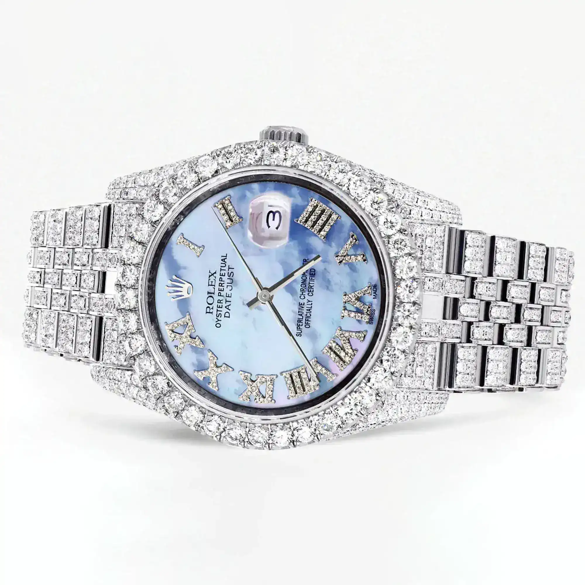 Fake Diamond Watch Iced Out Rolex Replica b329