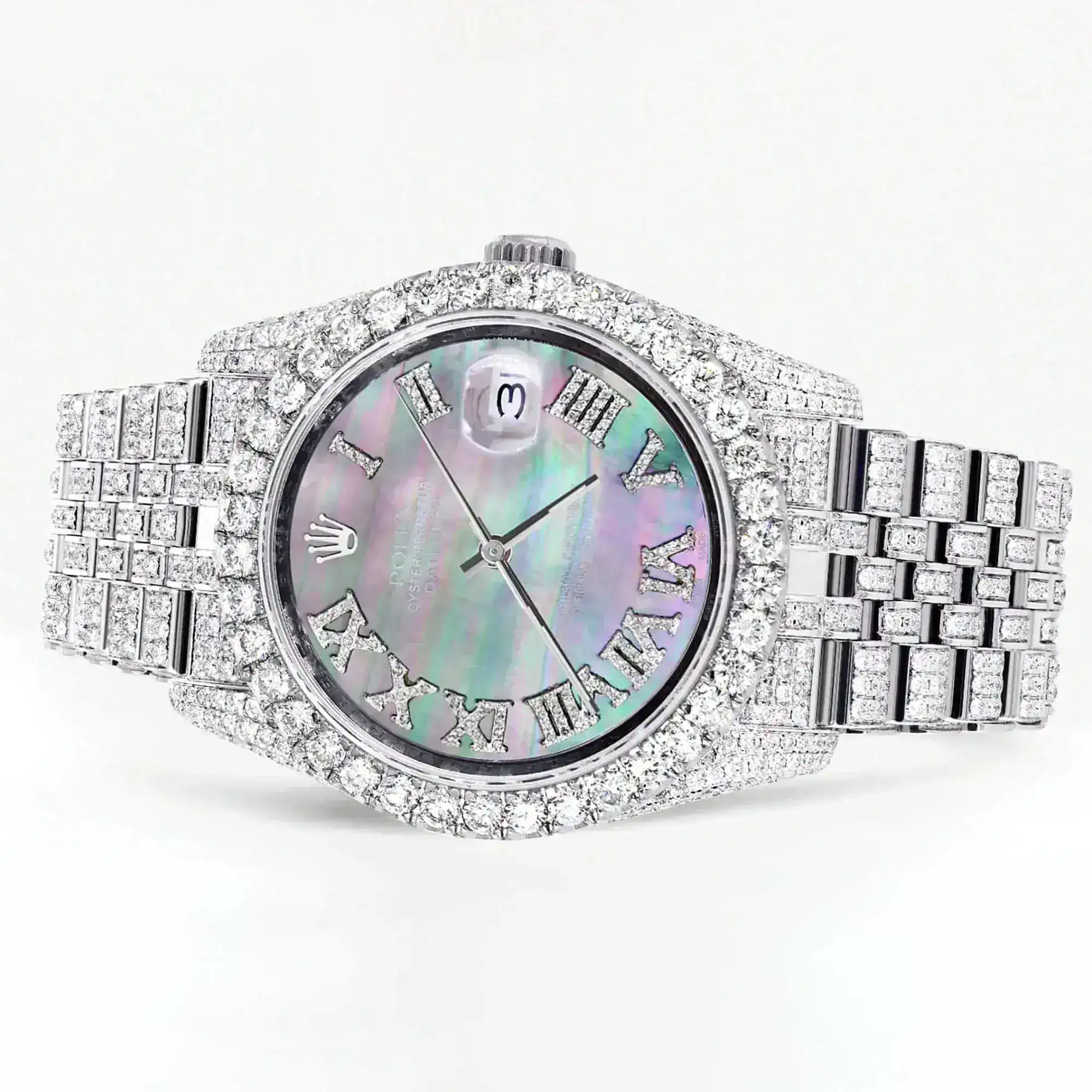 Fake Diamond Watch Iced Out Rolex Replica b336