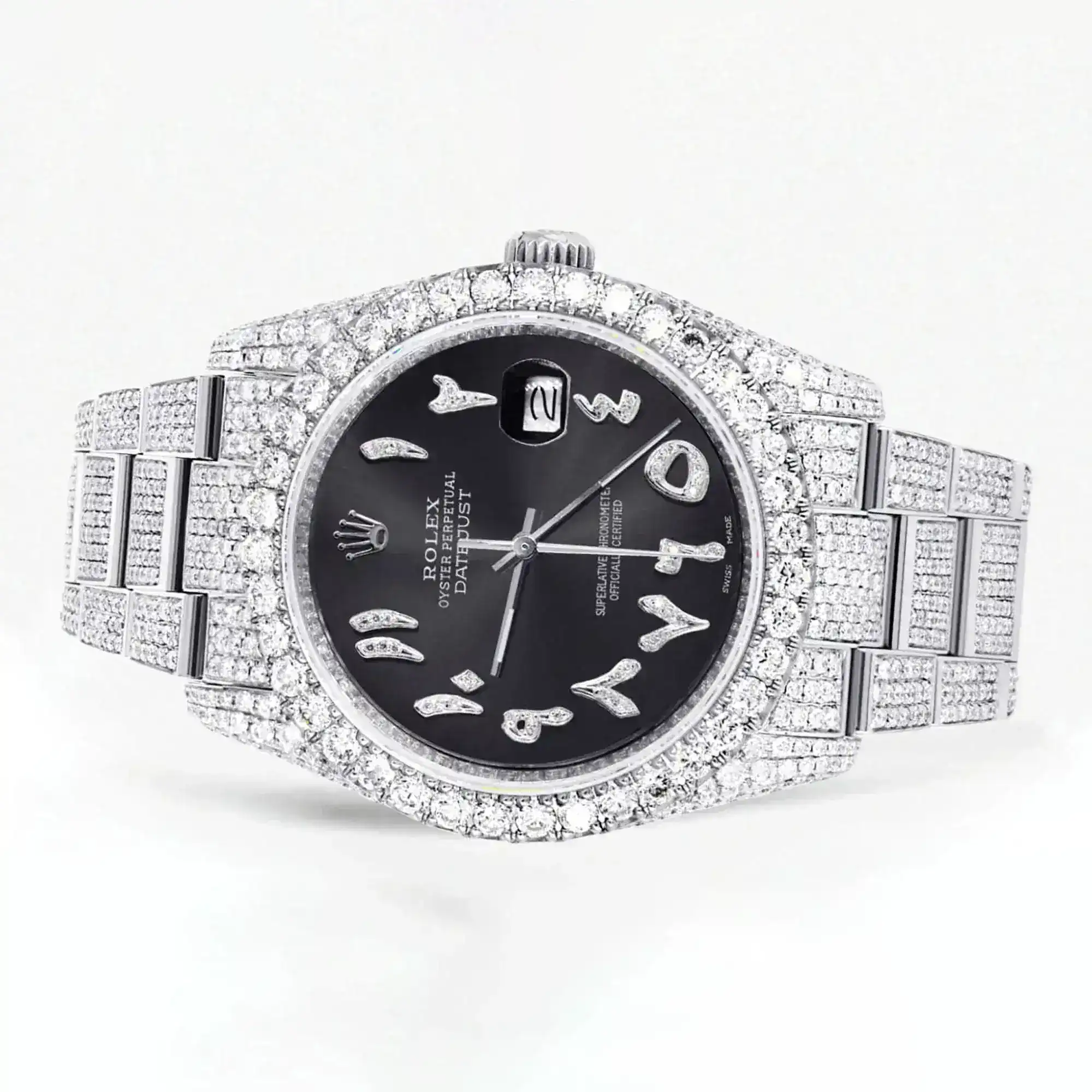Fake Diamond Watch Iced Out Rolex Replica b354