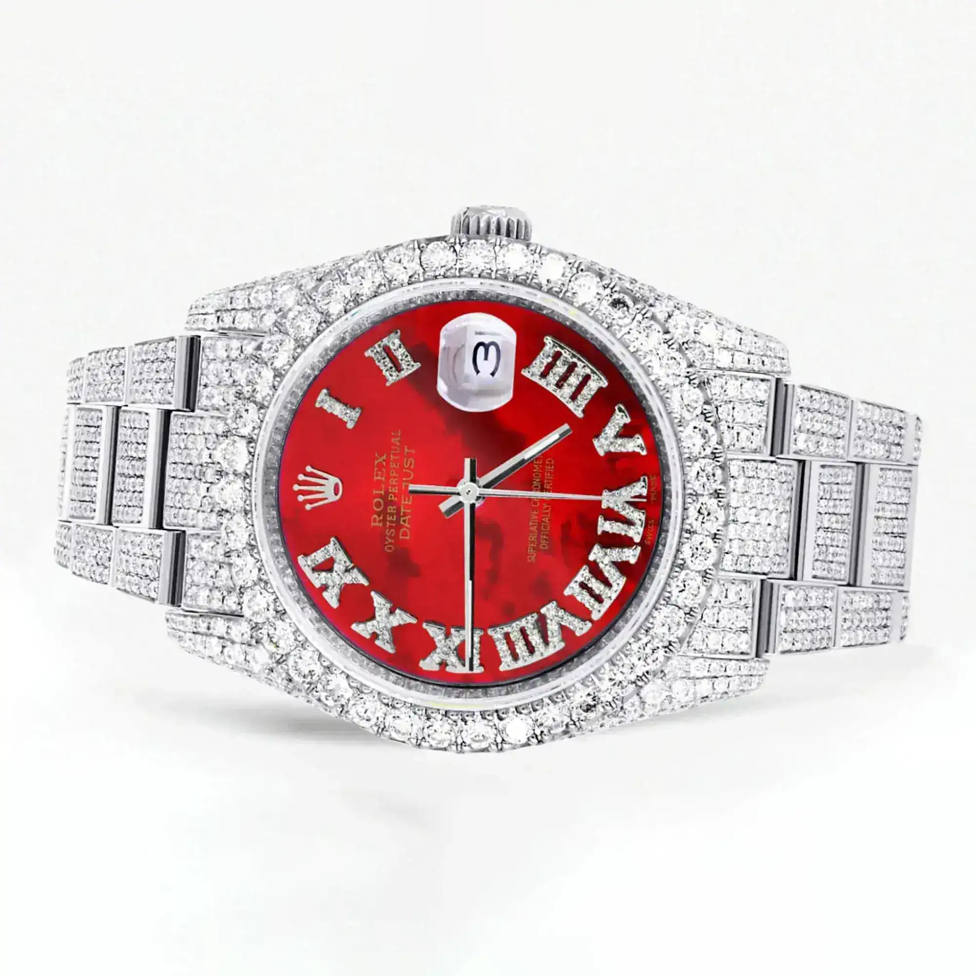 Fake Diamond Watch Iced Out Rolex Replica b372