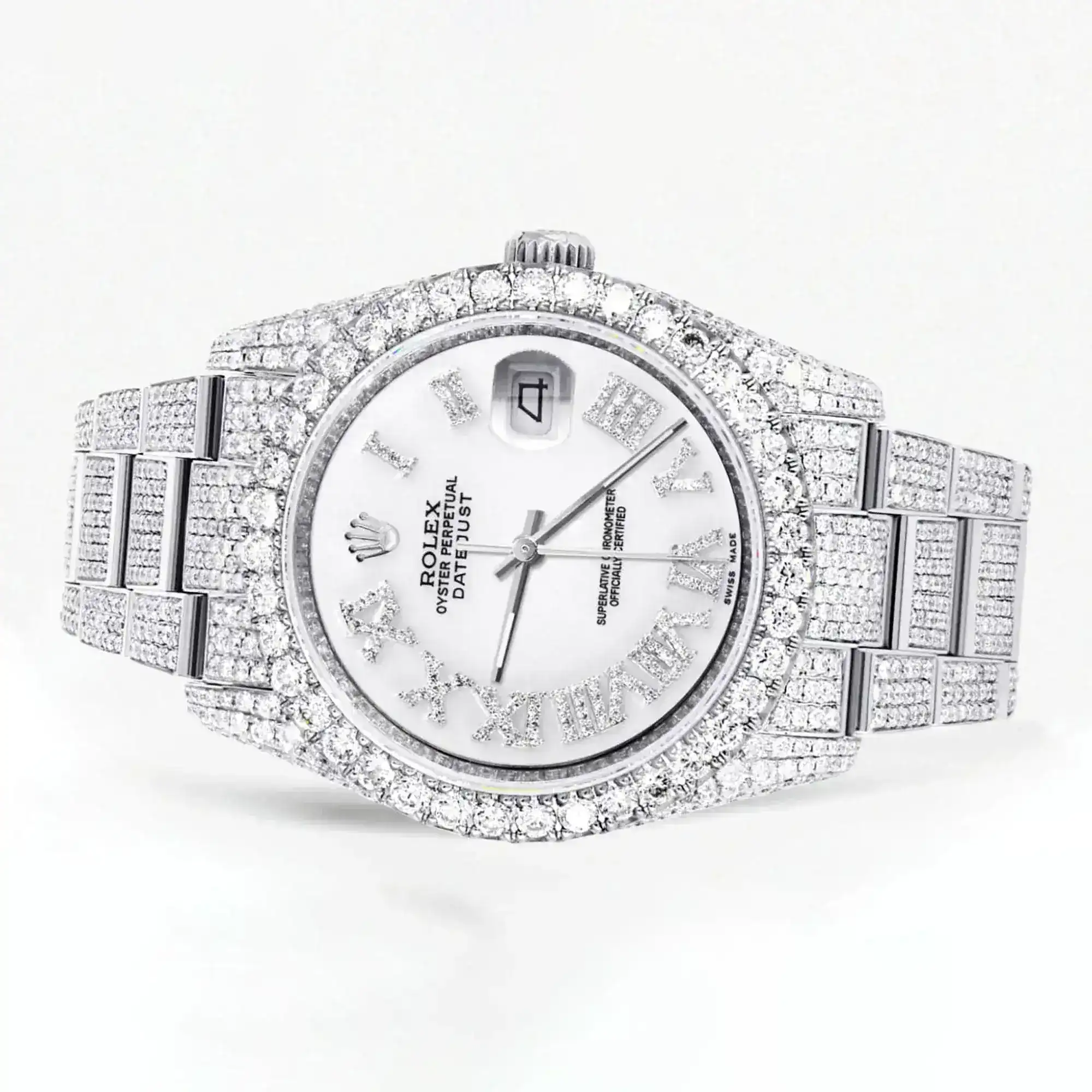 Fake Diamond Watch Iced Out Rolex Replica b376