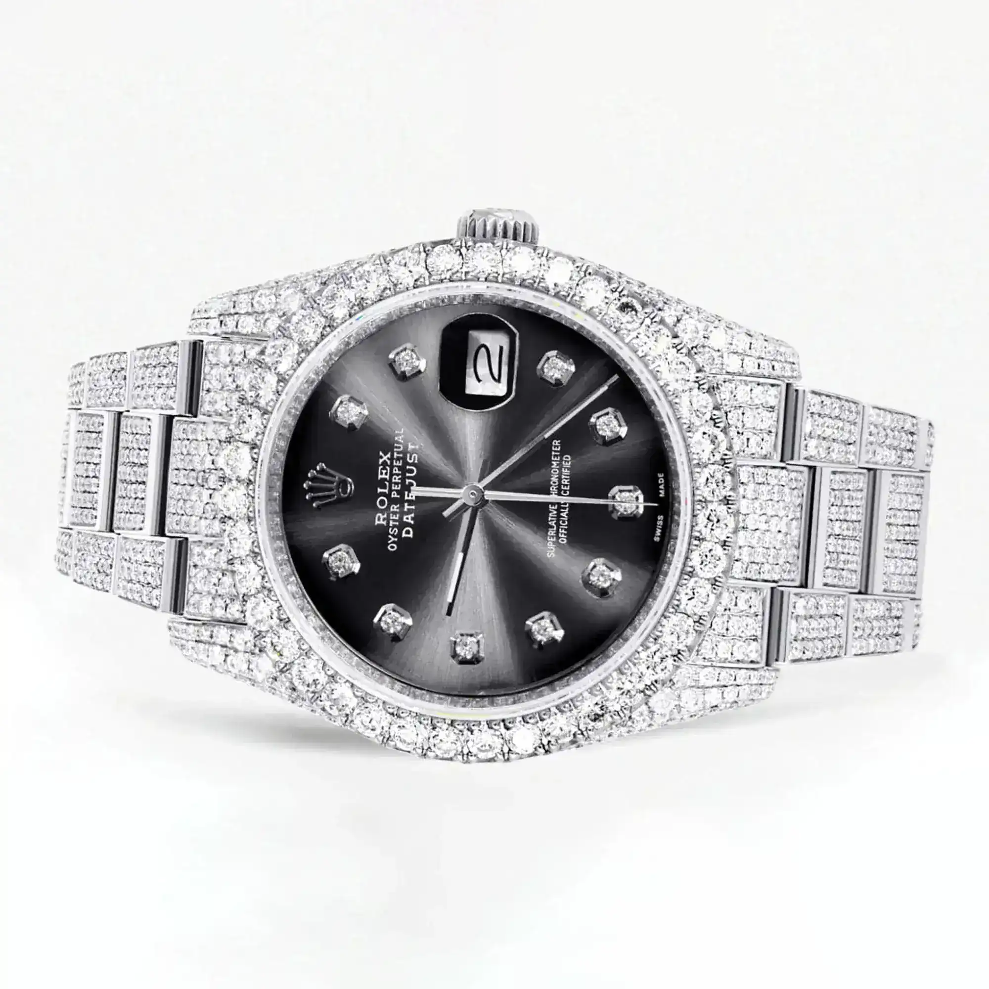 Fake Diamond Watch Iced Out Rolex Replica b382