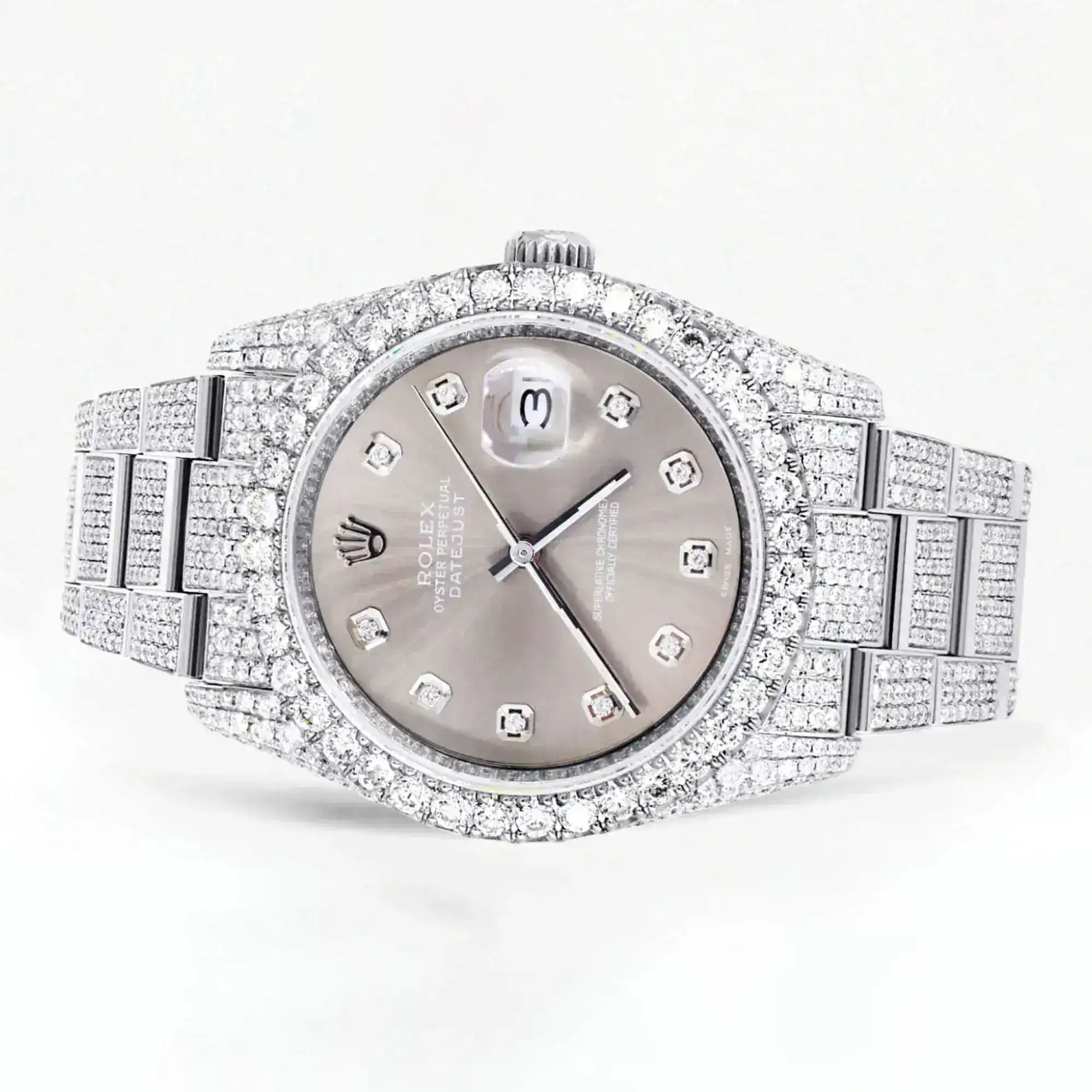 Fake Diamond Watch Iced Out Rolex Replica b384