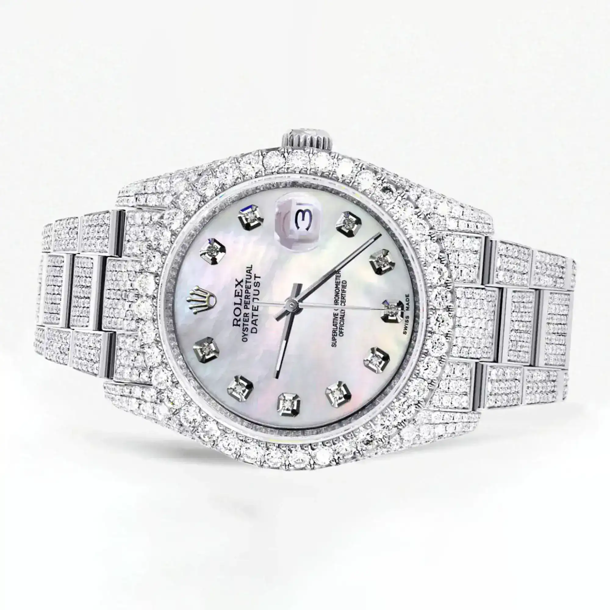 Fake Diamond Watch Iced Out Rolex Replica b388