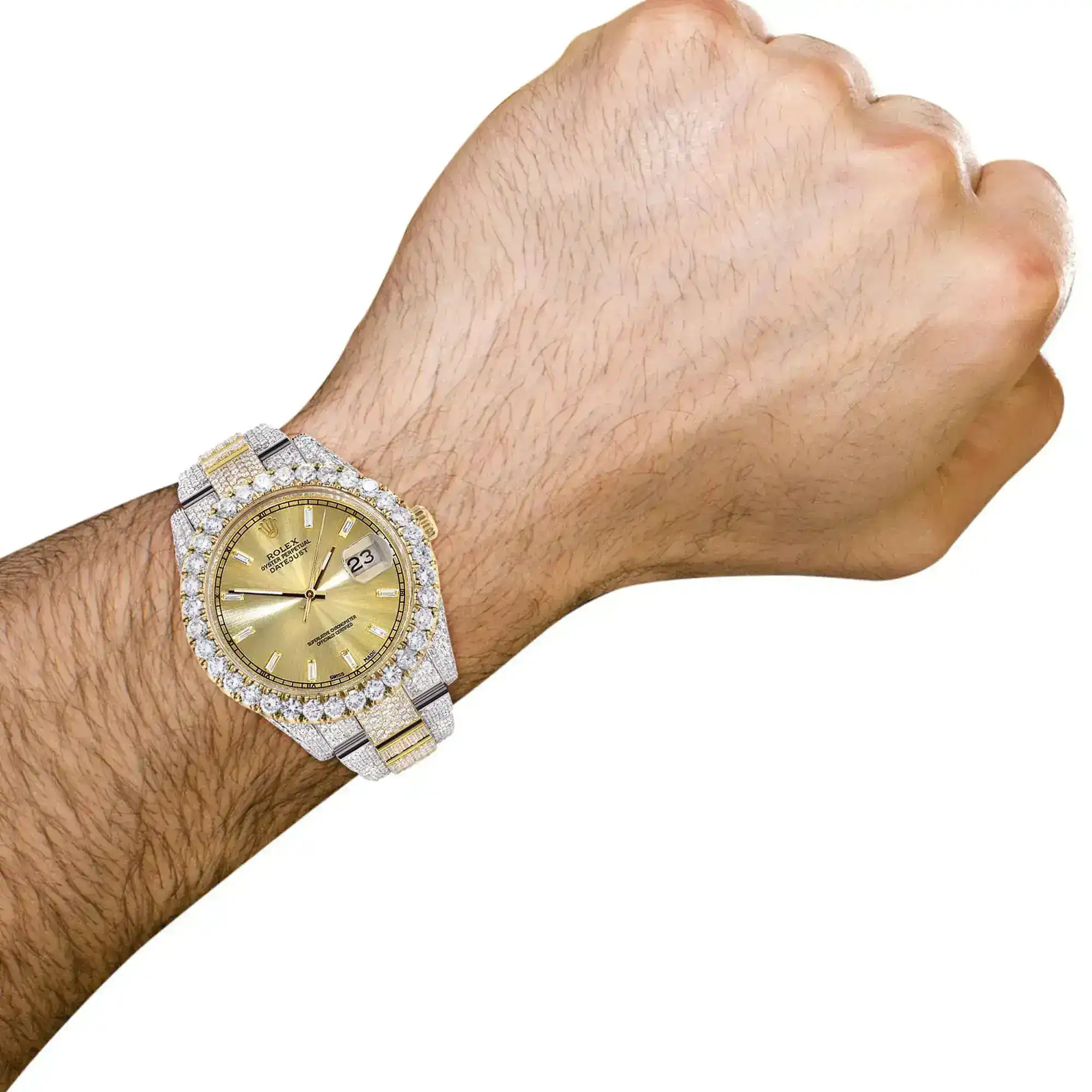 Fake Diamond Watch Iced Out Rolex Replica c196