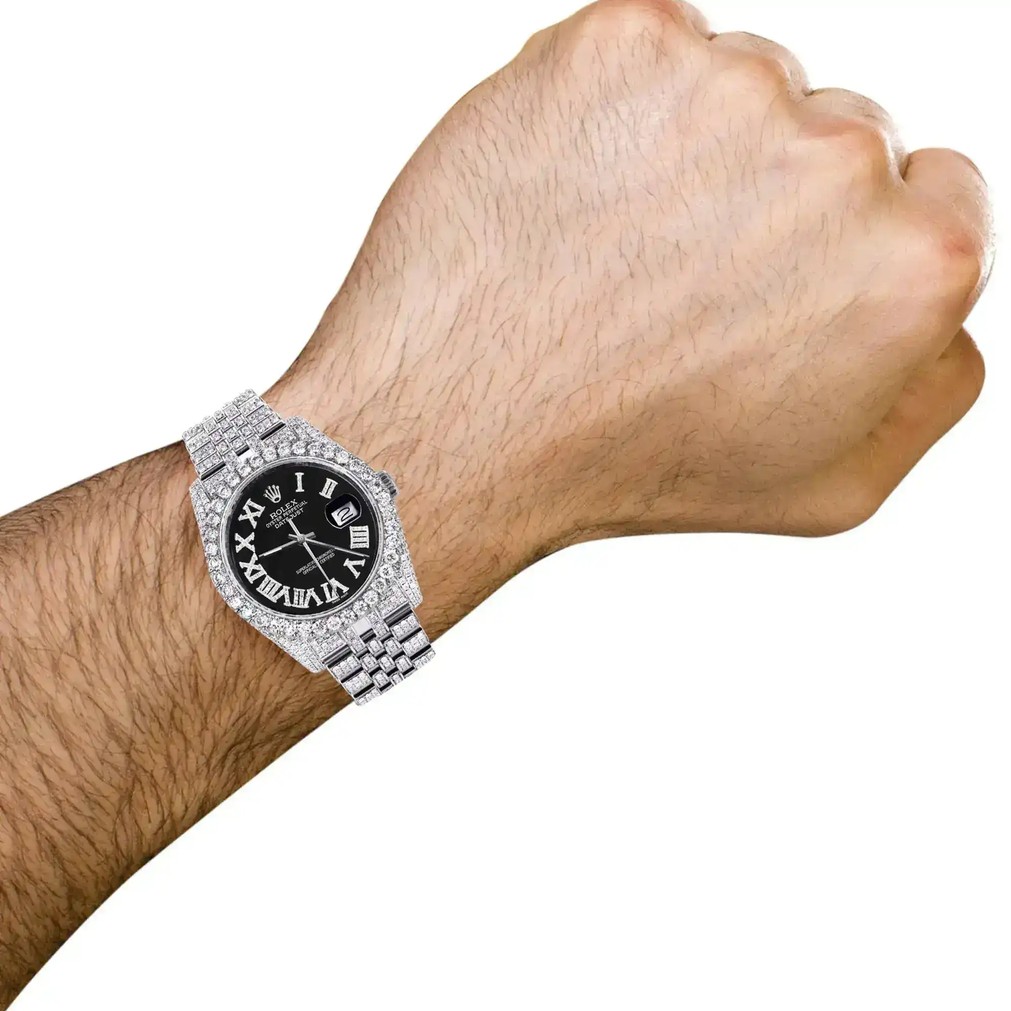 Fake Diamond Watch Iced Out Rolex Replica c324