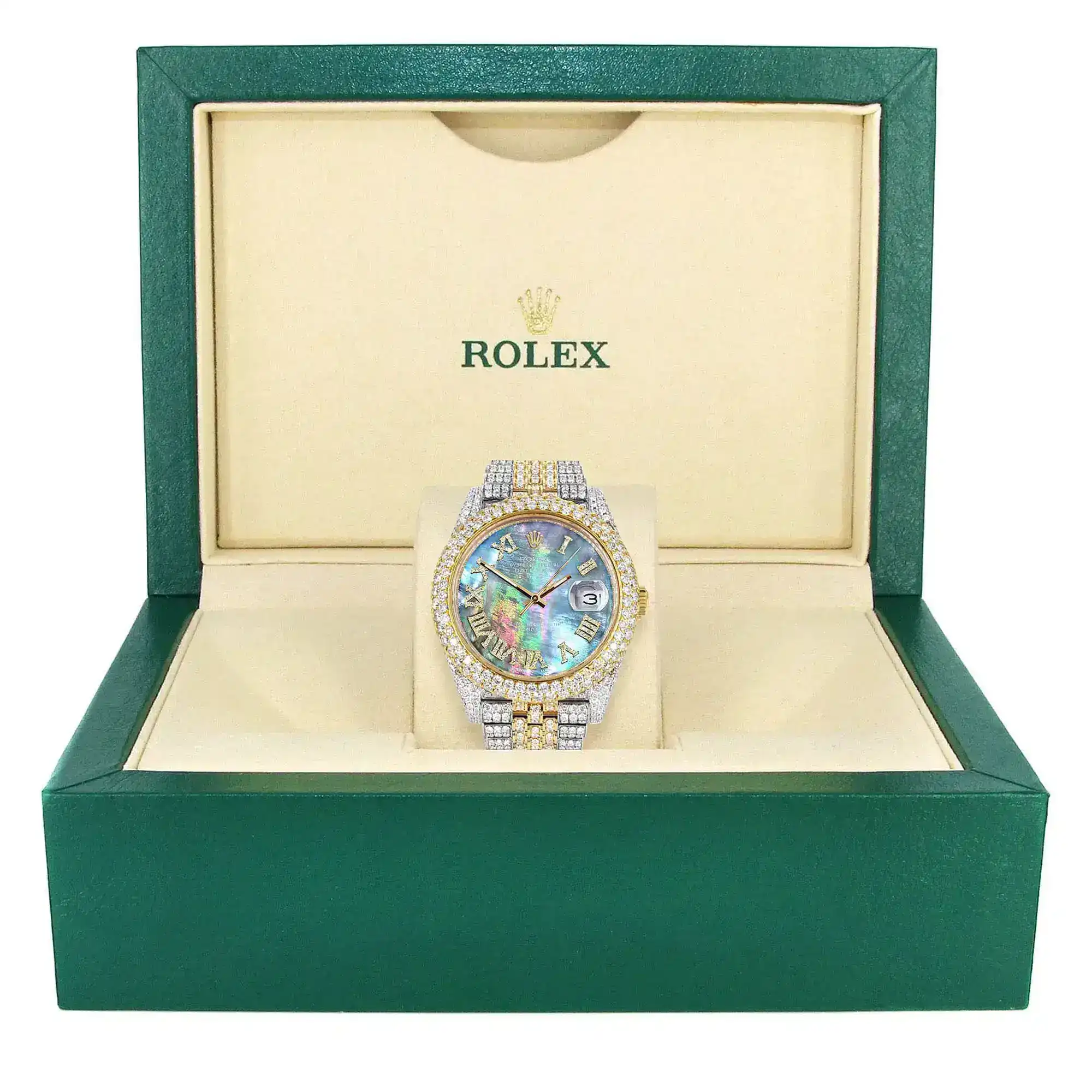 Fake Diamond Watch Iced Out Rolex Replica f128