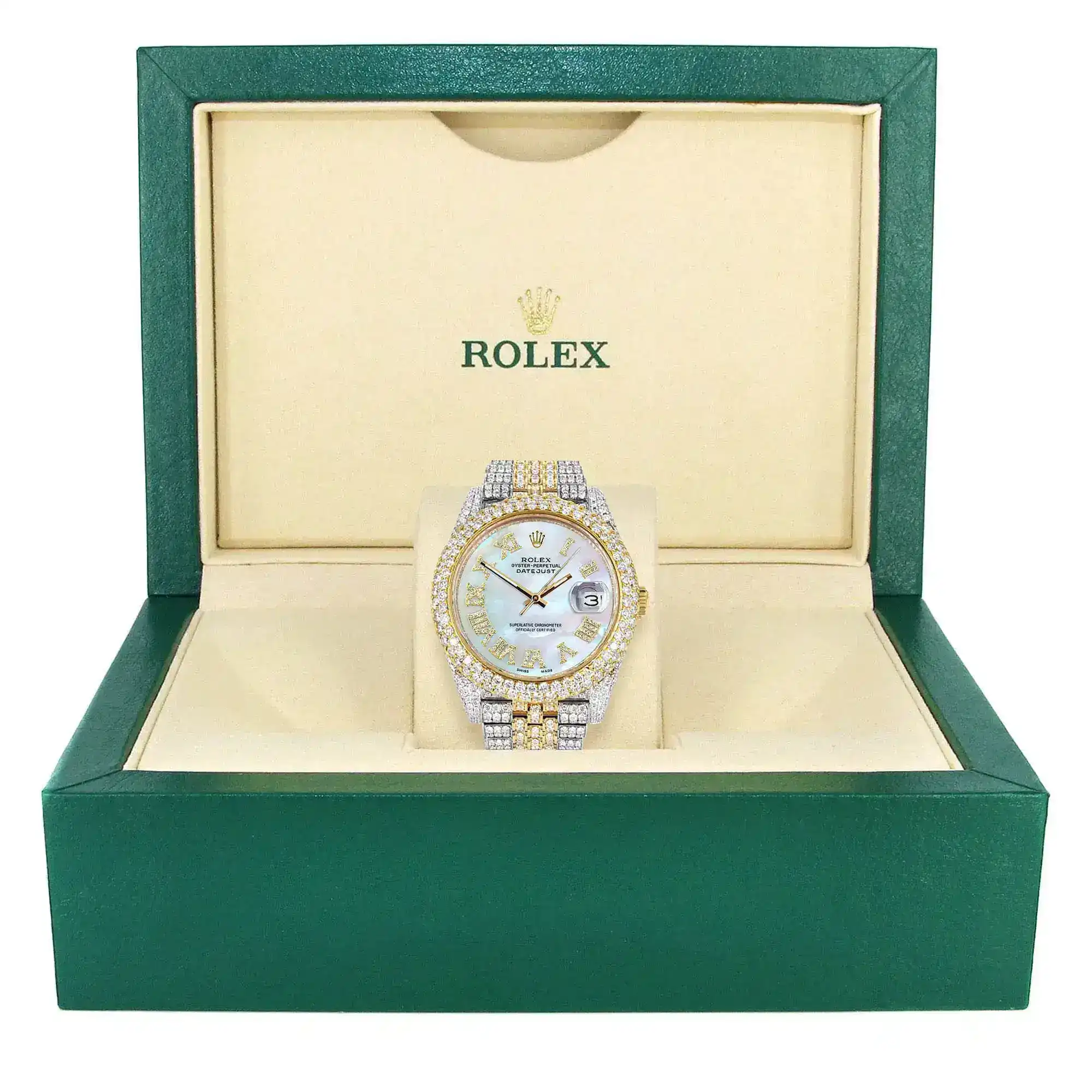 Fake Diamond Watch Iced Out Rolex Replica f129