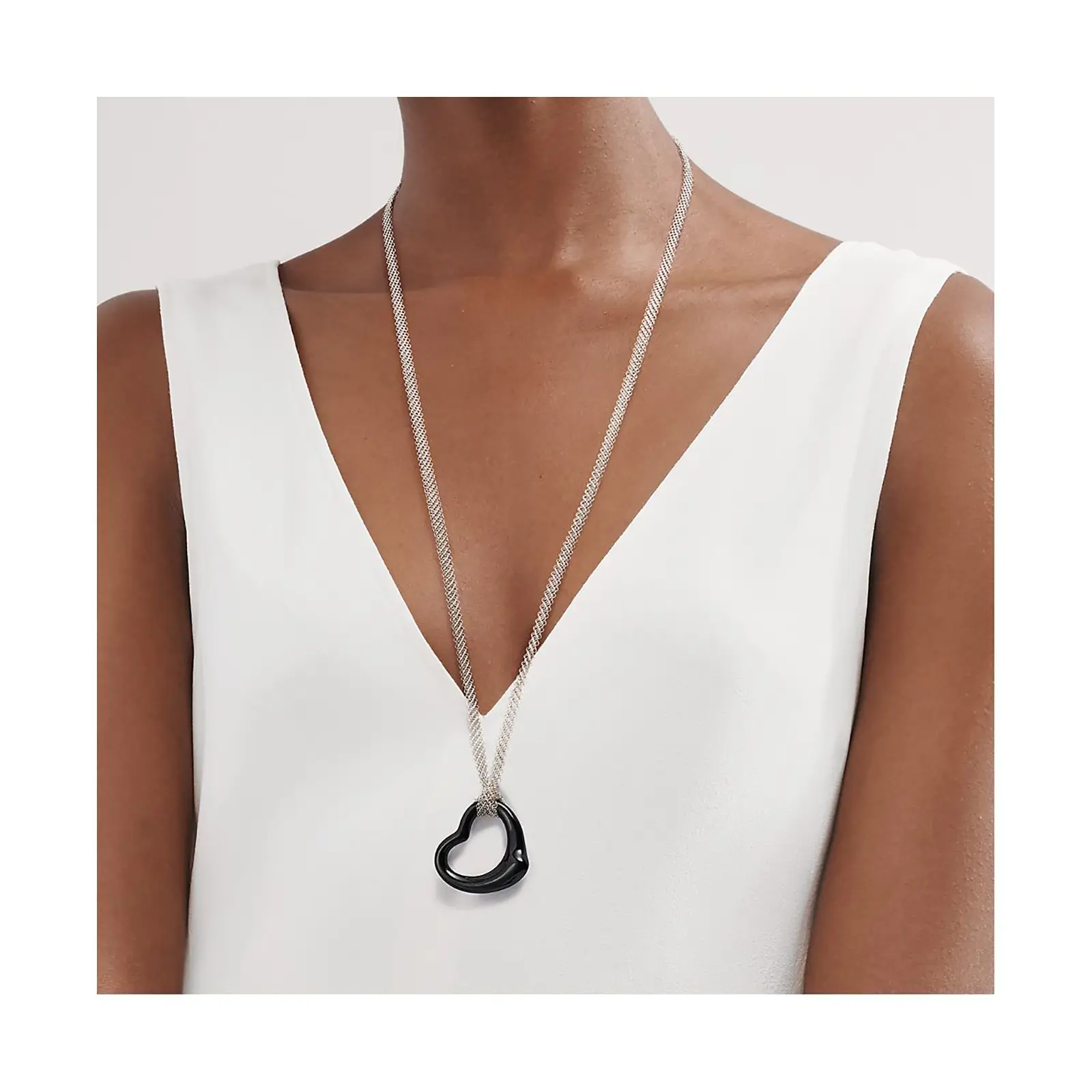 Fake Tiffany Jewelry elsa perettiopen heart pendant 33605978 1008687 SV 1