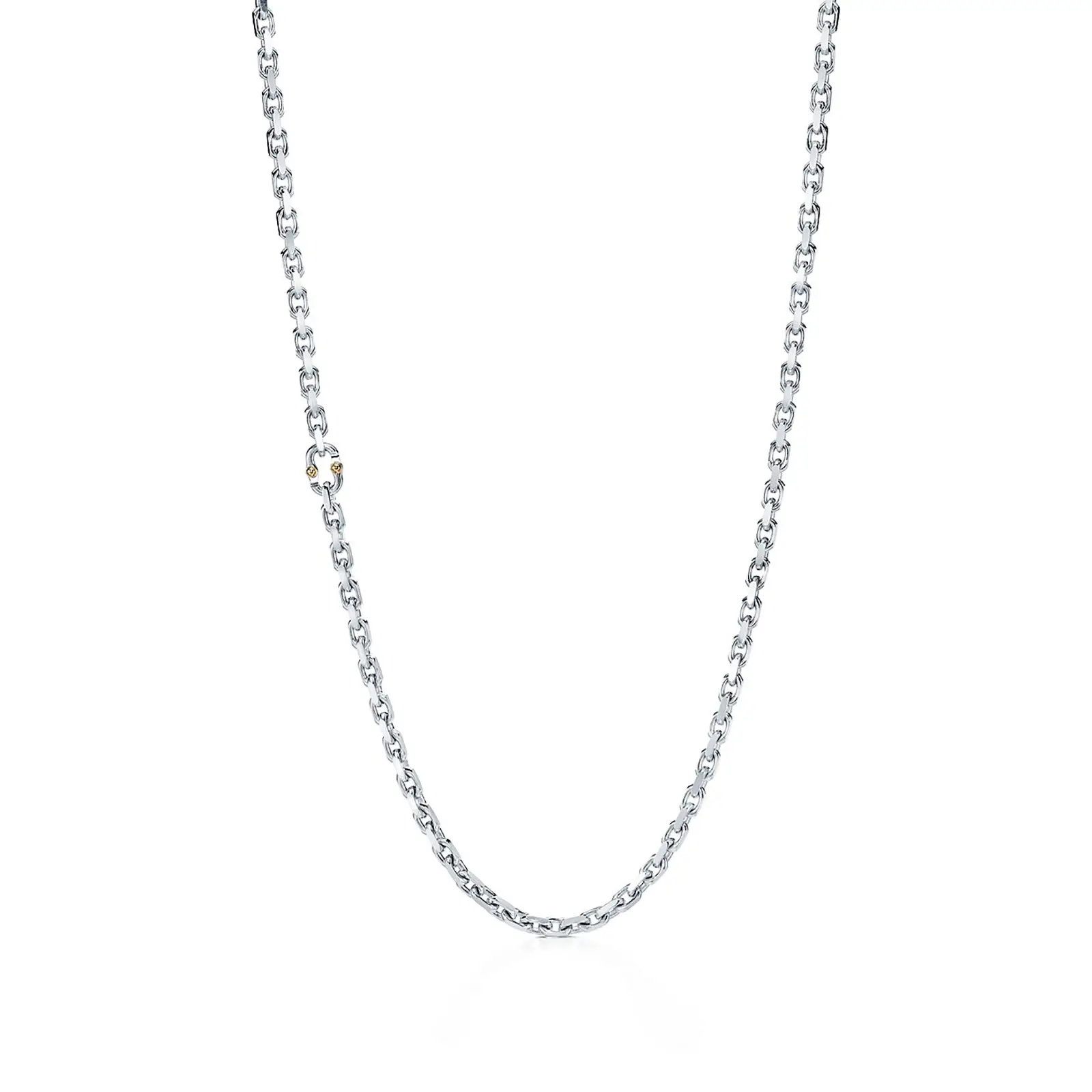 Fake Tiffany Jewelry tiffany 1837makers chain necklace in sterling silver and 18k gold 24 63448834 1014817 ED