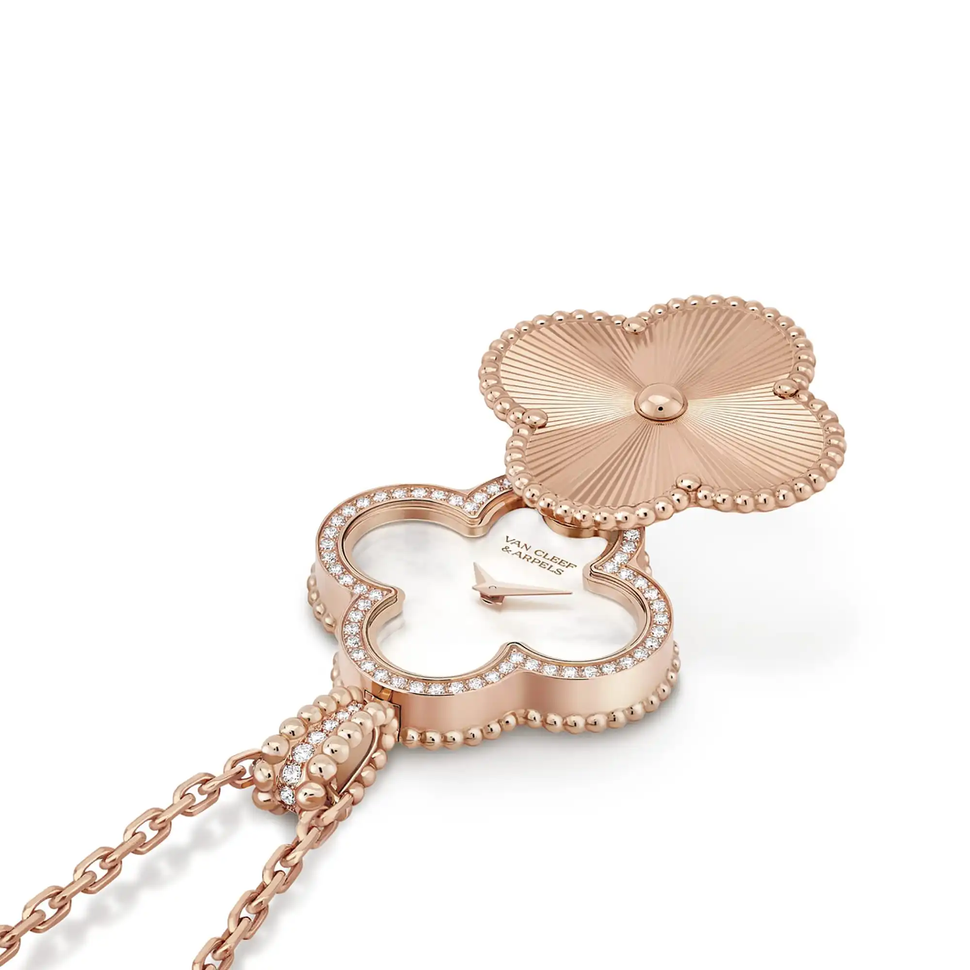 Fake Van Cleef Dupe Alhambra Secret Pendant Replica Watch VCARO8ZW00