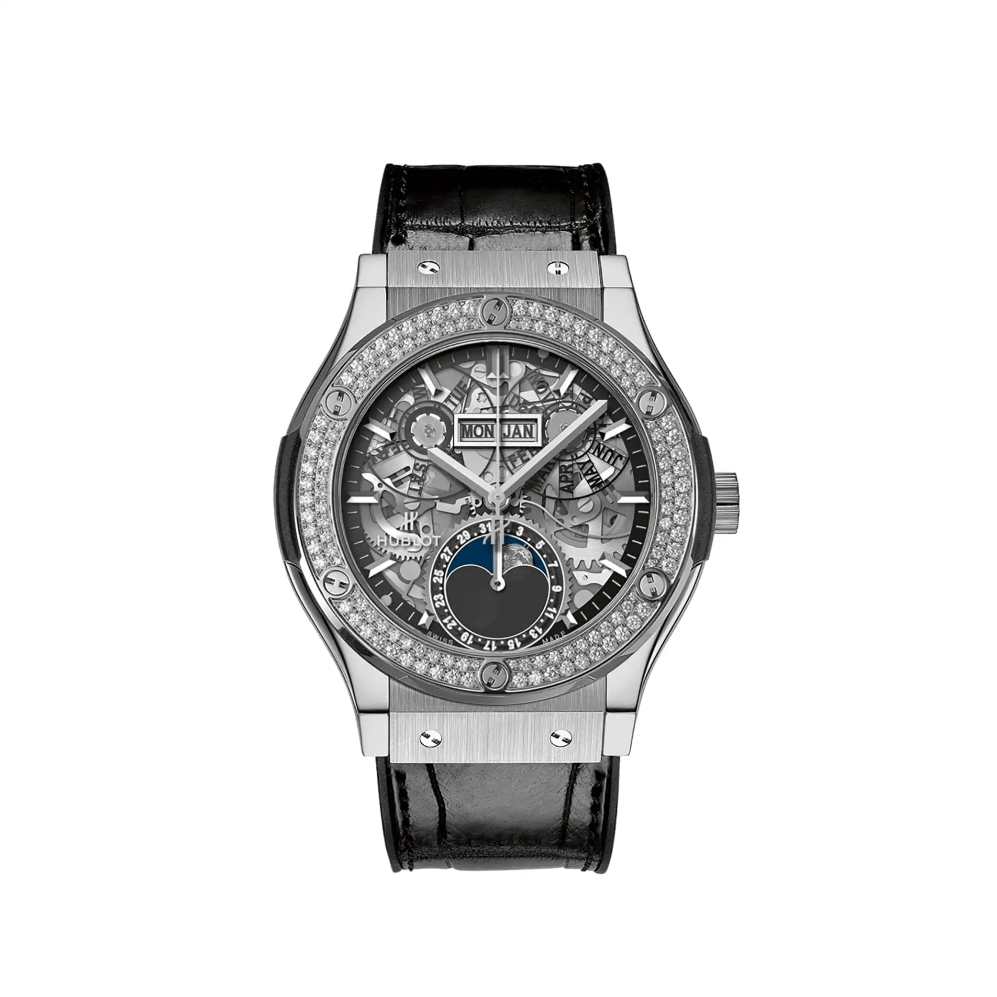 Hublot Replicas Classic Fusion Aerofusion Moonphase Titanium Diamonds 547 NX 0170 LR 1104