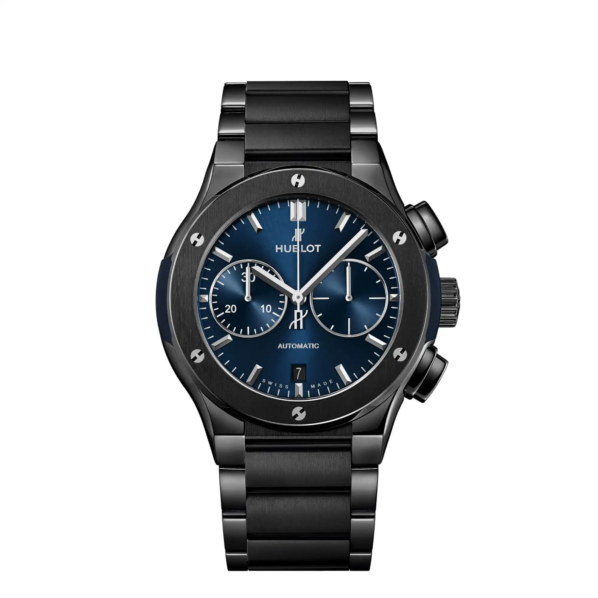 Hublot Replicas Classic Fusion Chronograph Ceramic Blue Bracelet 520 CM 7170 CM