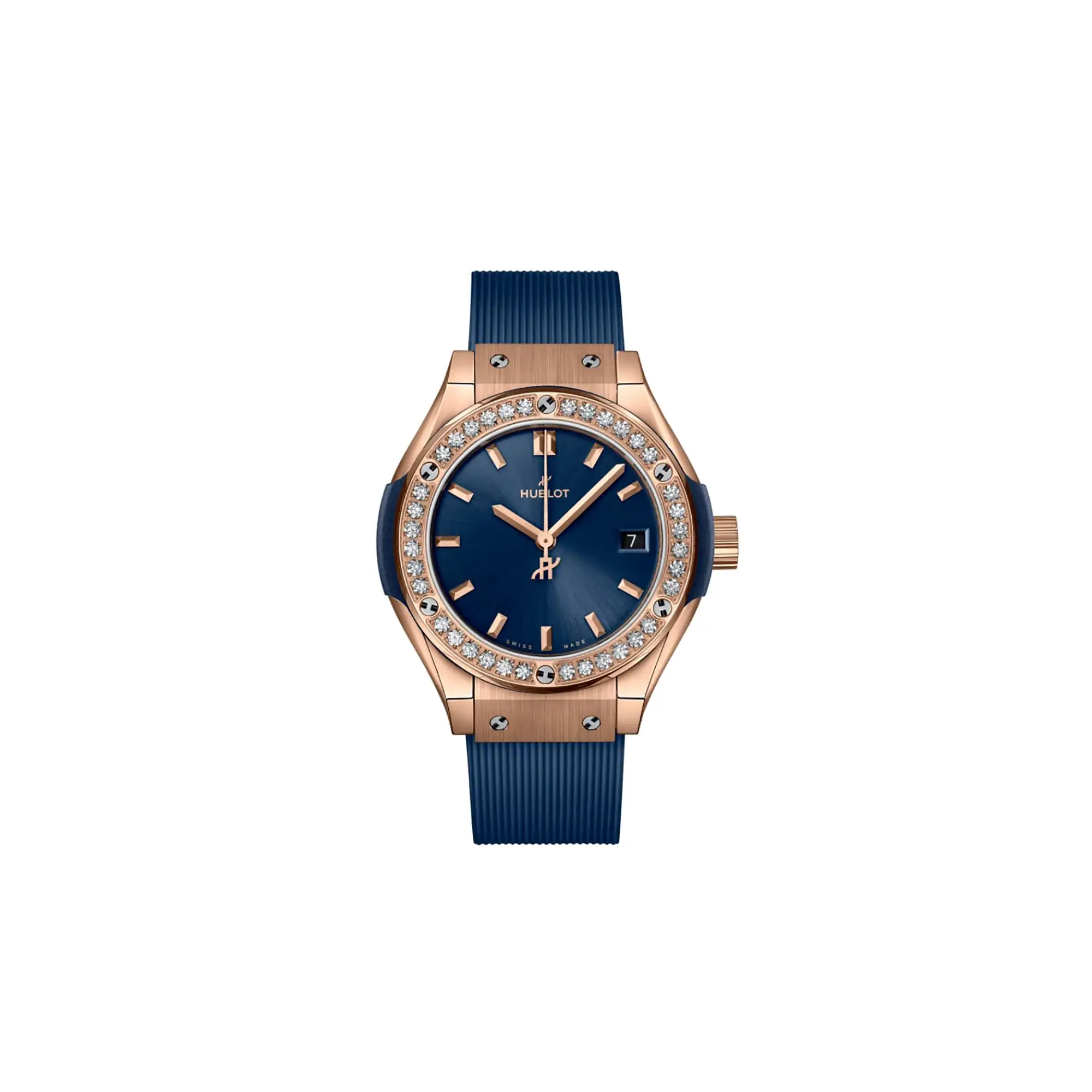 Hublot Replicas Classic Fusion King Gold Blue Diamonds 591 OX 7180 RX 1204