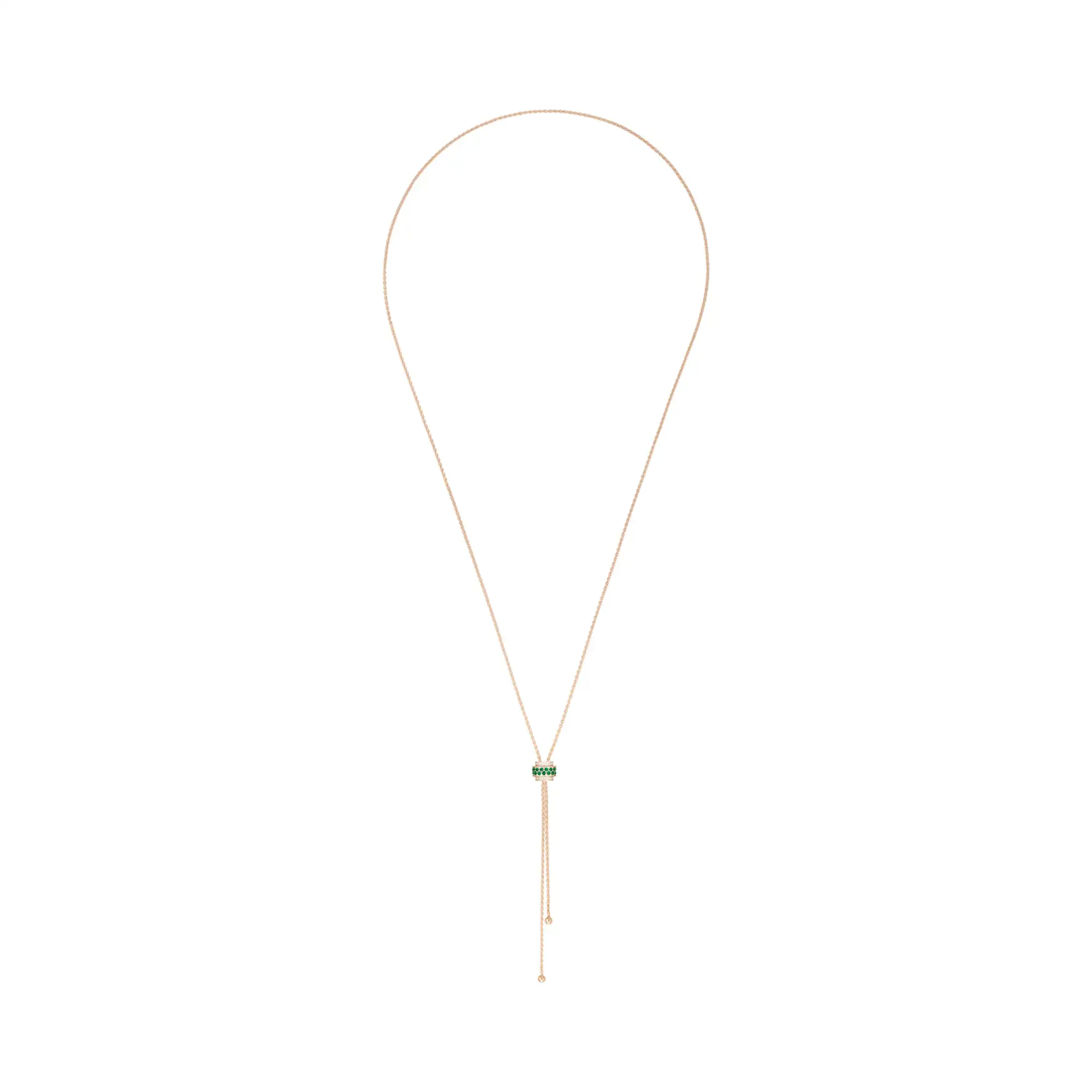PIAGET Possession pendant Rose Gold Emerald fake diamond necklace G33PG700