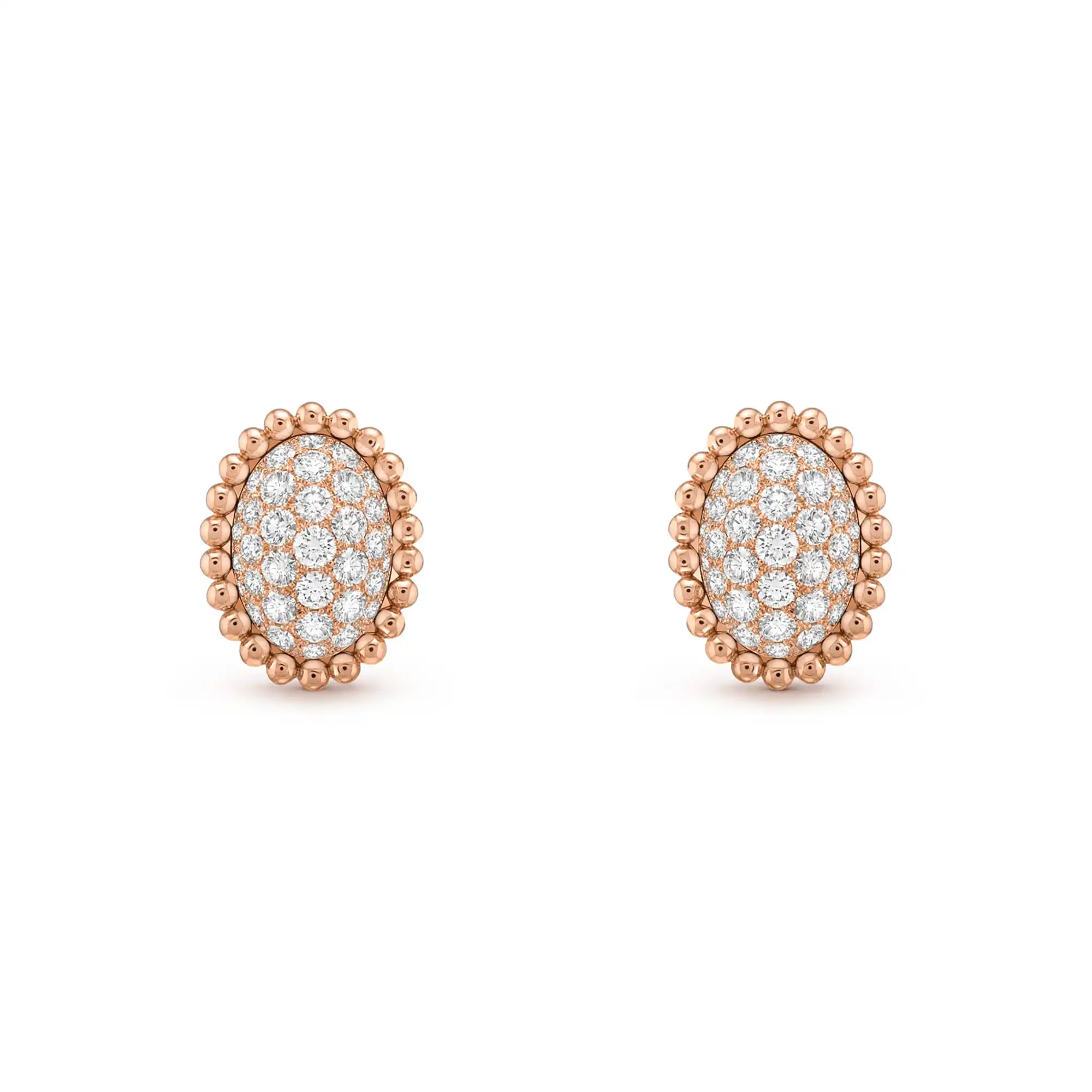 Perlee diamonds pave van cleef arpels earrings replica 18K VCARP7UX00