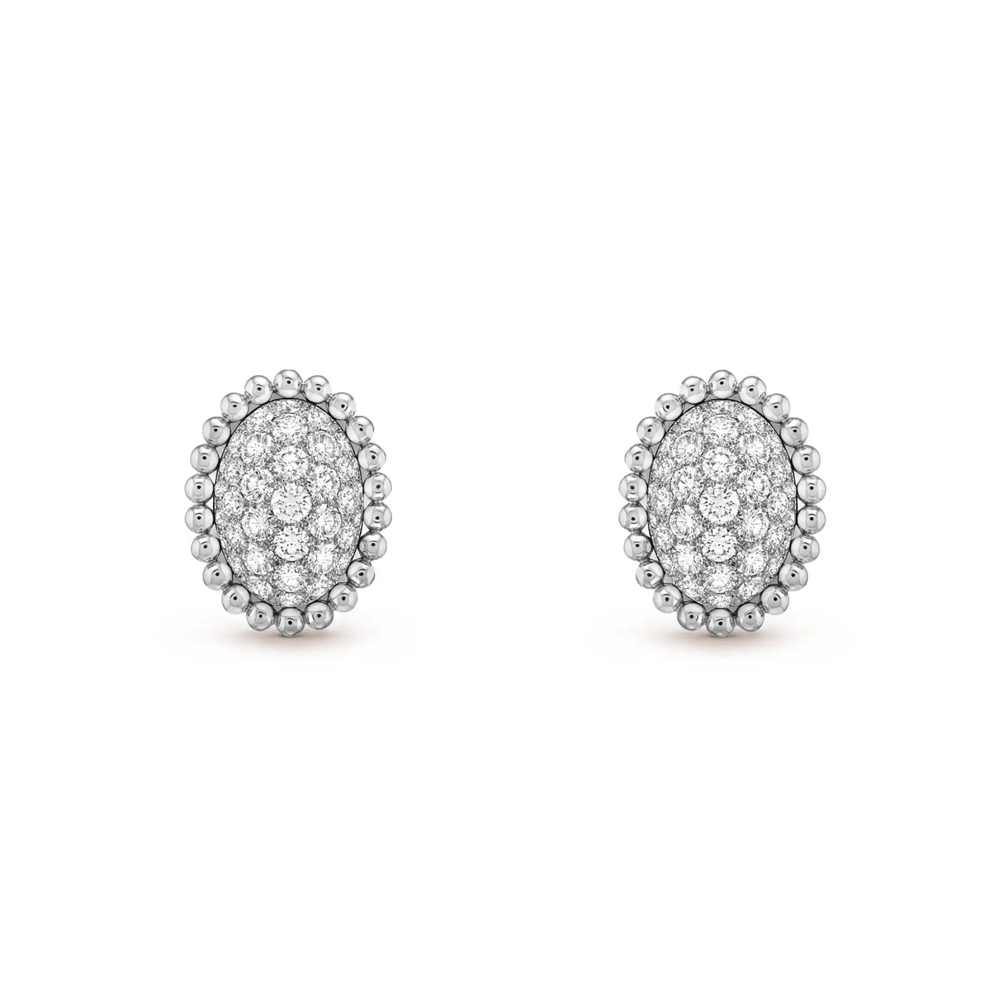 Perlee diamonds pave van cleef arpels earrings replica 18K VCARP7UY00