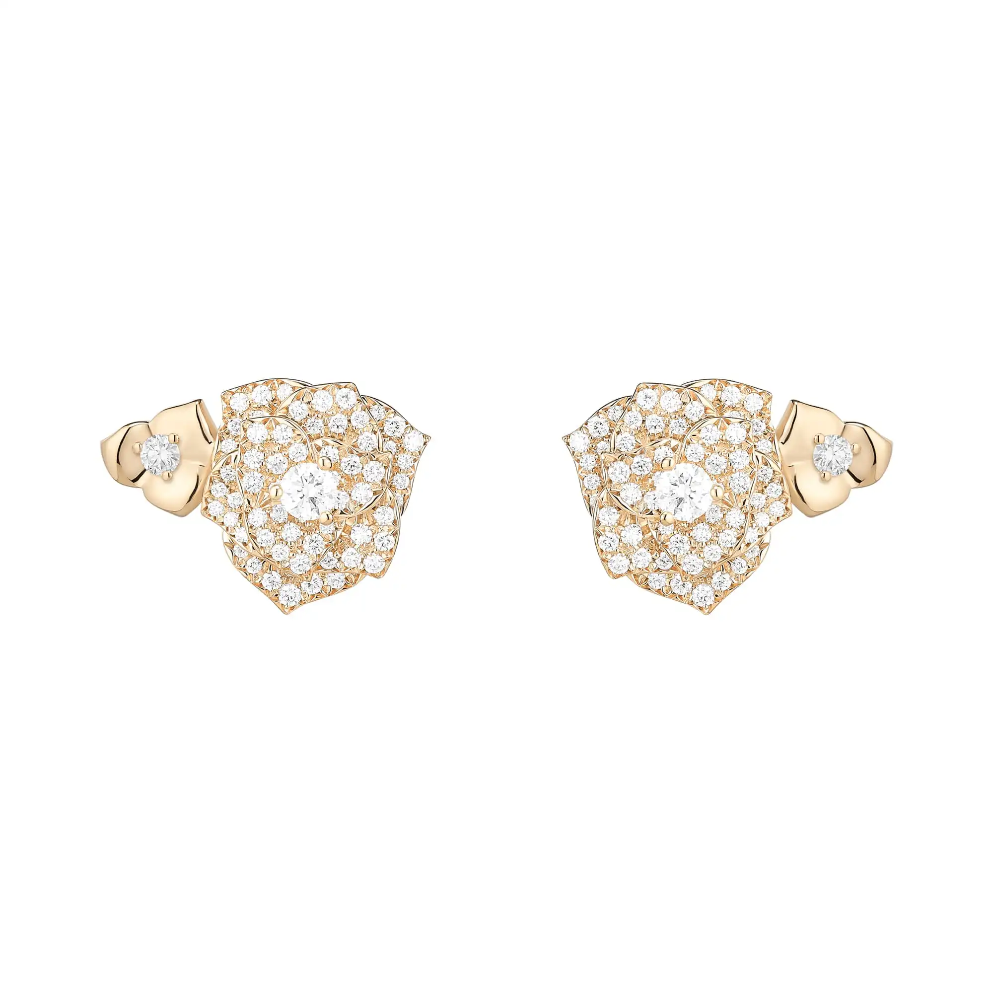 Piaget Rose earrings Rose Gold Diamond replica earrings G38U0087