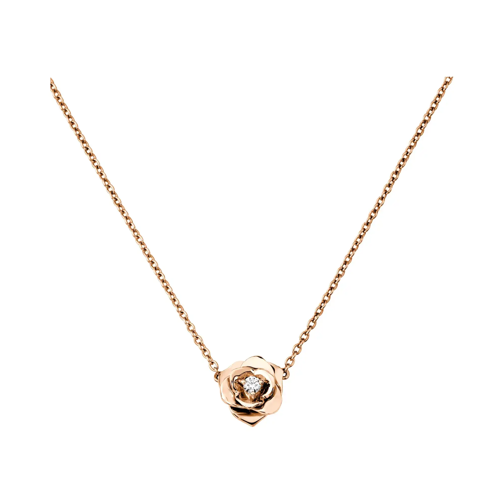 Piaget Rose pendant Rose Gold fake diamond necklace G33U0081