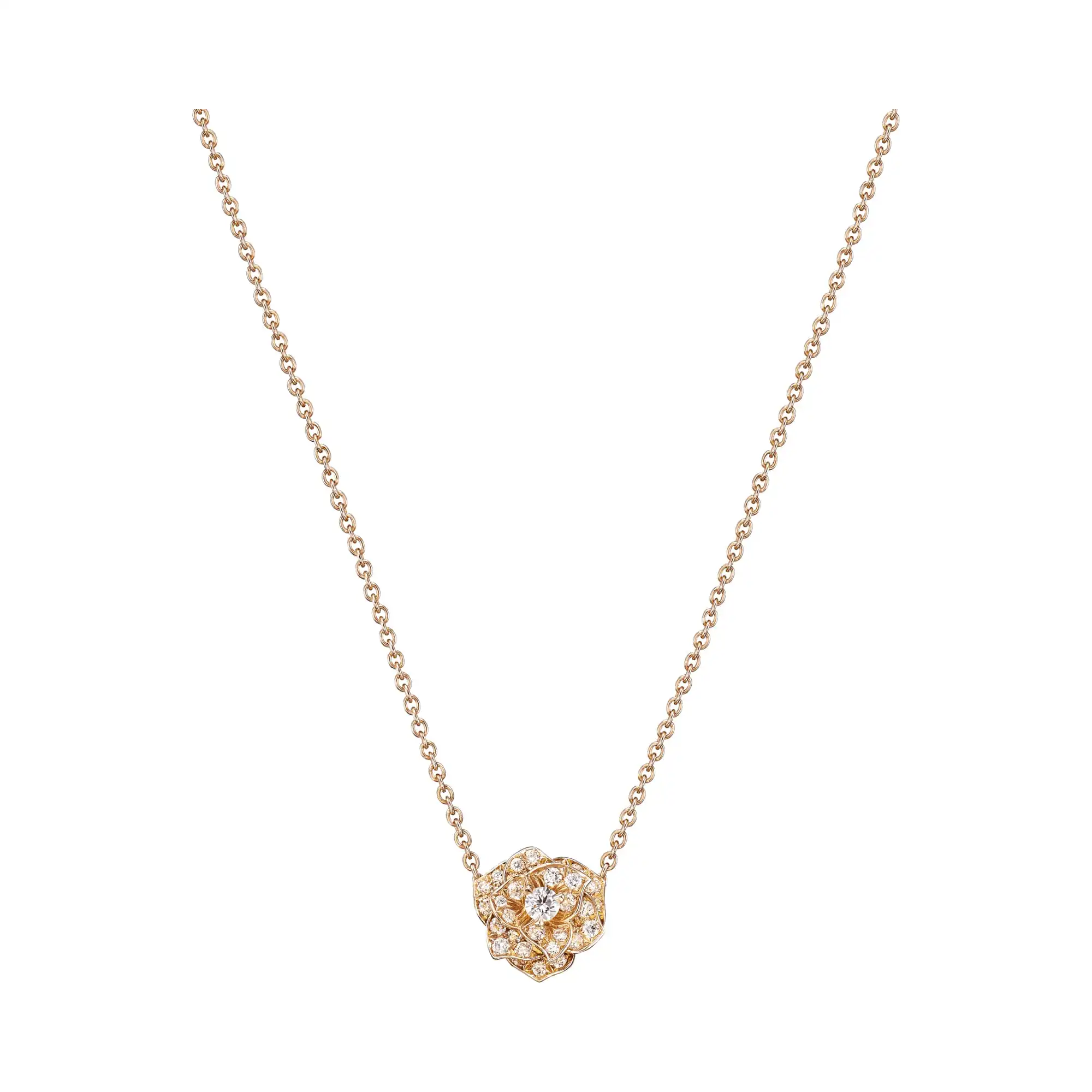 Piaget Rose pendant Rose Gold fake diamond necklace G33U0400