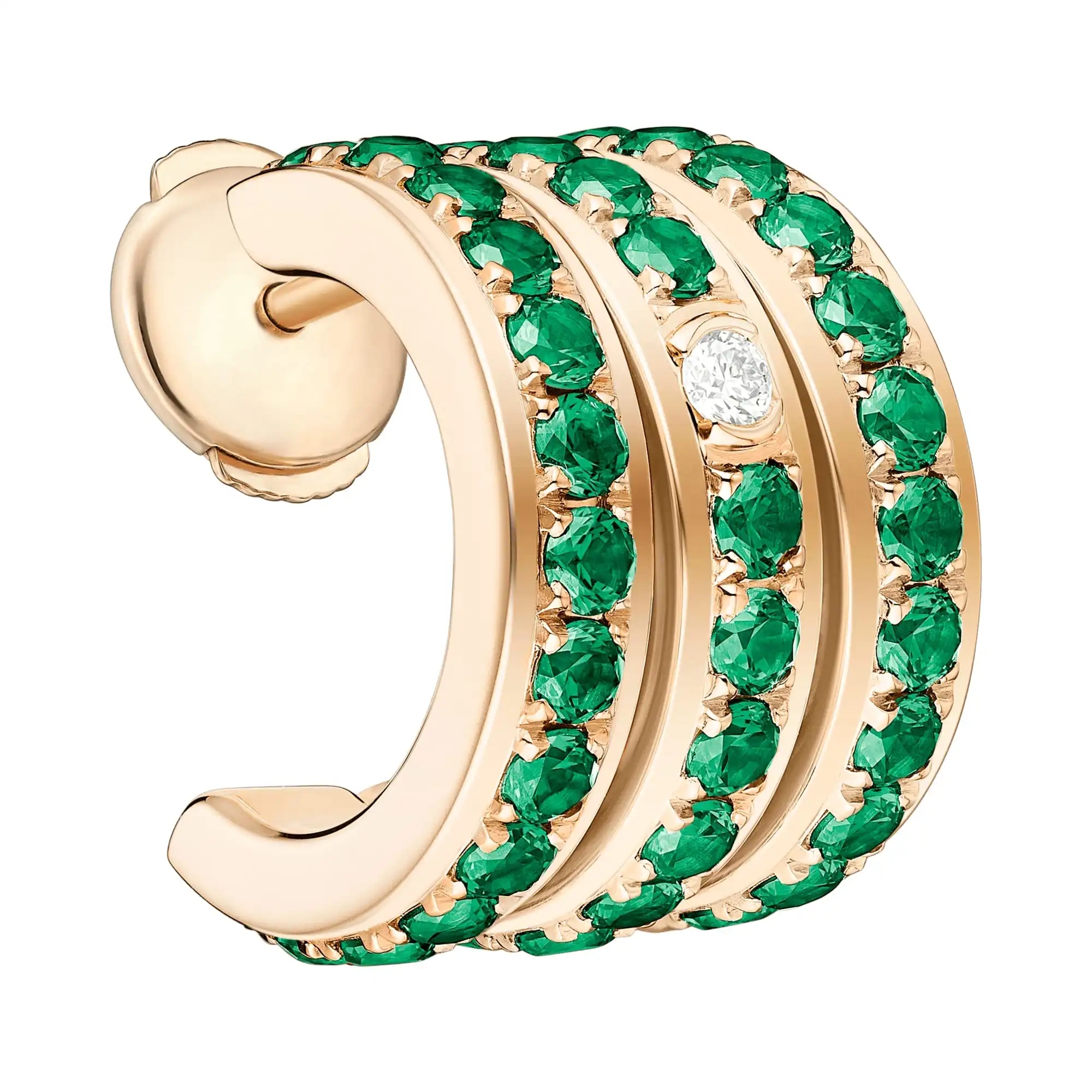 Possession single earring Rose Gold Emerald Diamond replica earrings G38P4B00