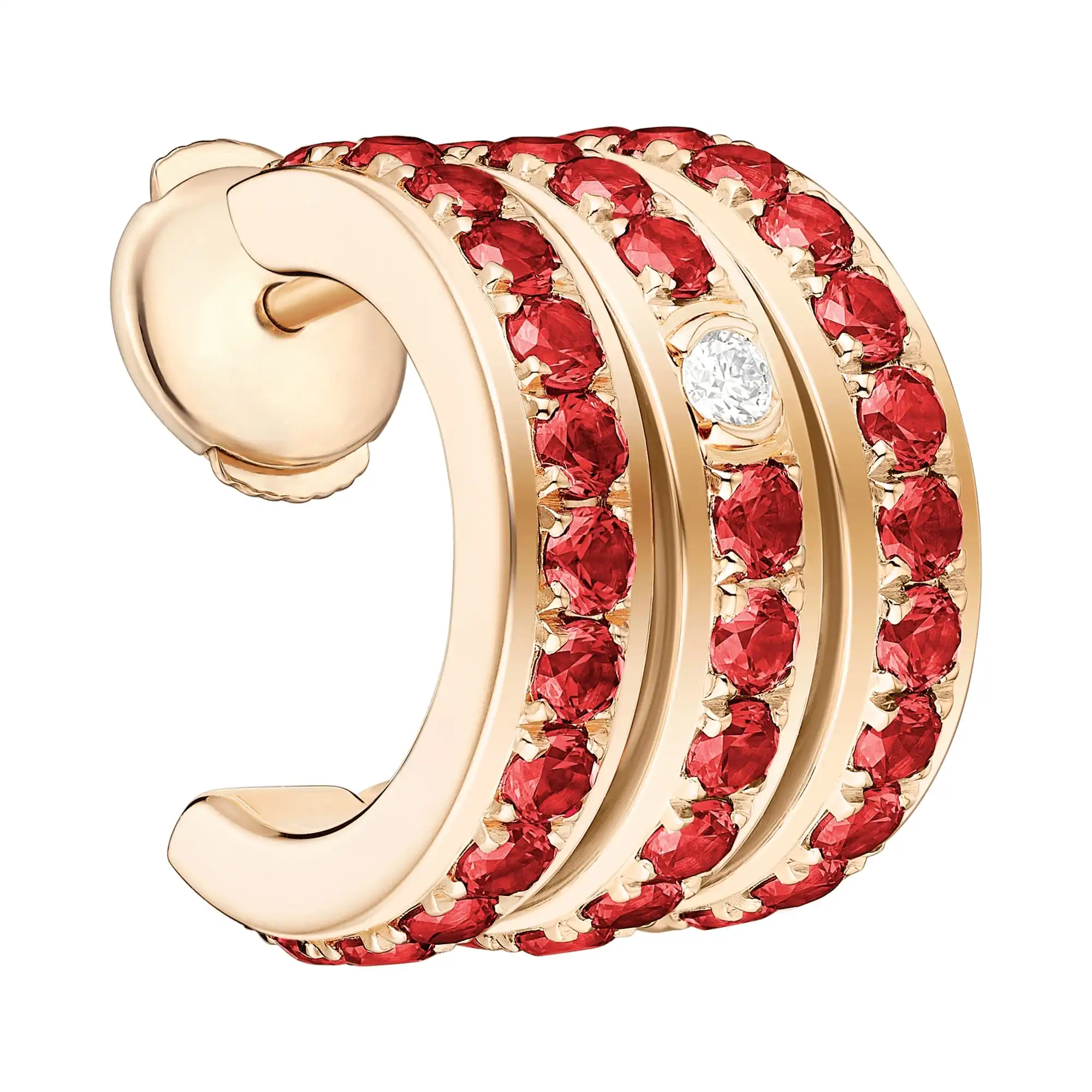 Possession single earring Rose Gold Ruby Diamond replica earrings G38P3B00