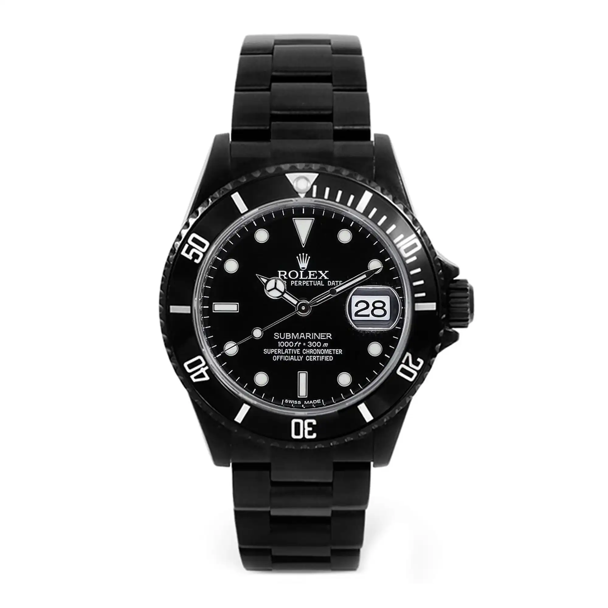 ROLEX REPLICA SUPER CLONE WATCHES BLACK SUBMARINER 16610 DLC PVD 16610DLC