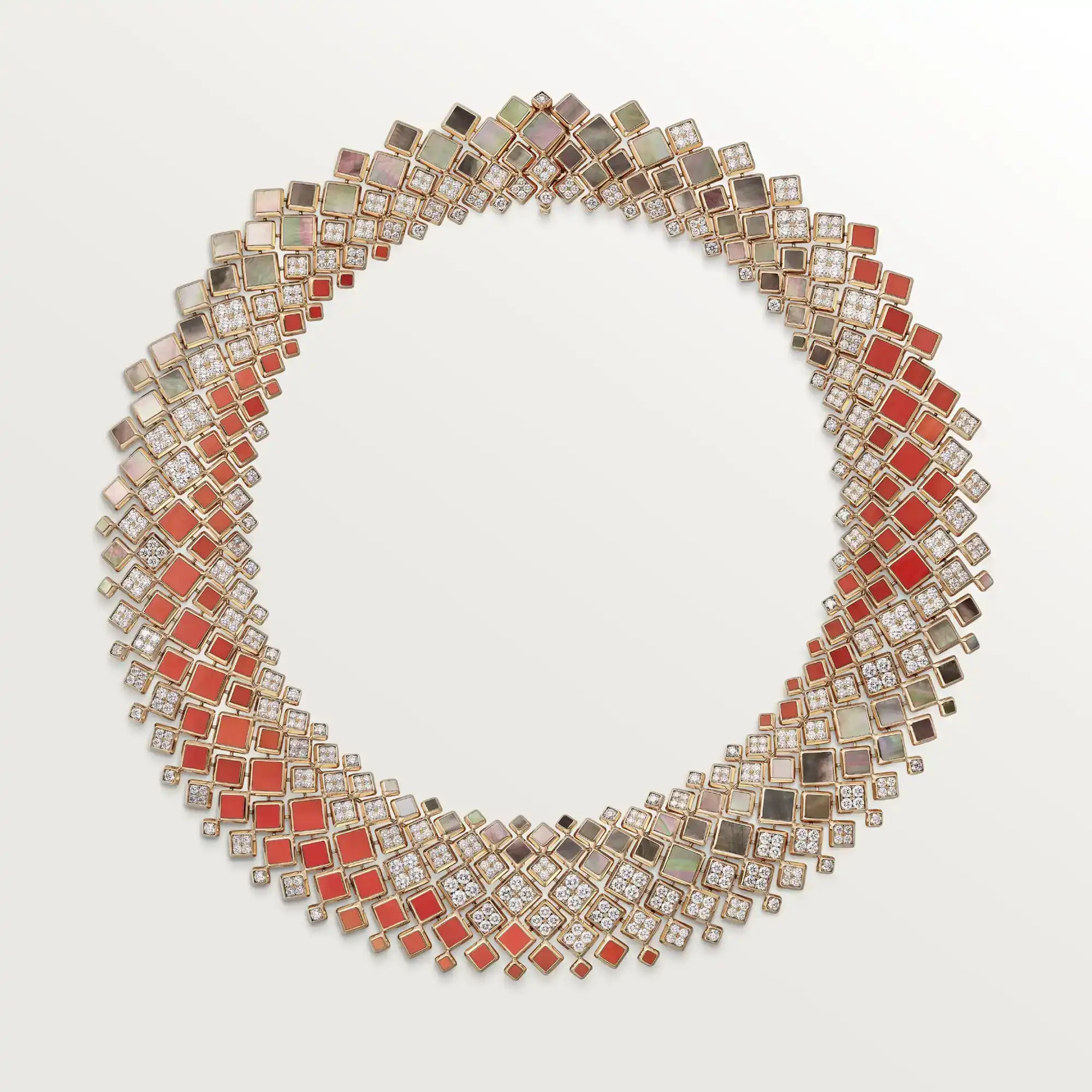 SURNATUREL necklace 18K rose gold gray motherofpearl coral Cartier H7000346