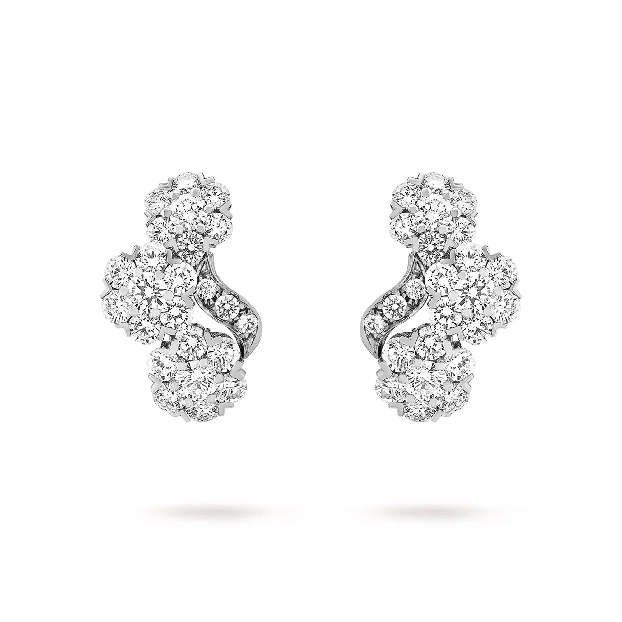 Van Cleef Arpels Snowflake Earrings 18K White Gold Diamond VCARPJKG00