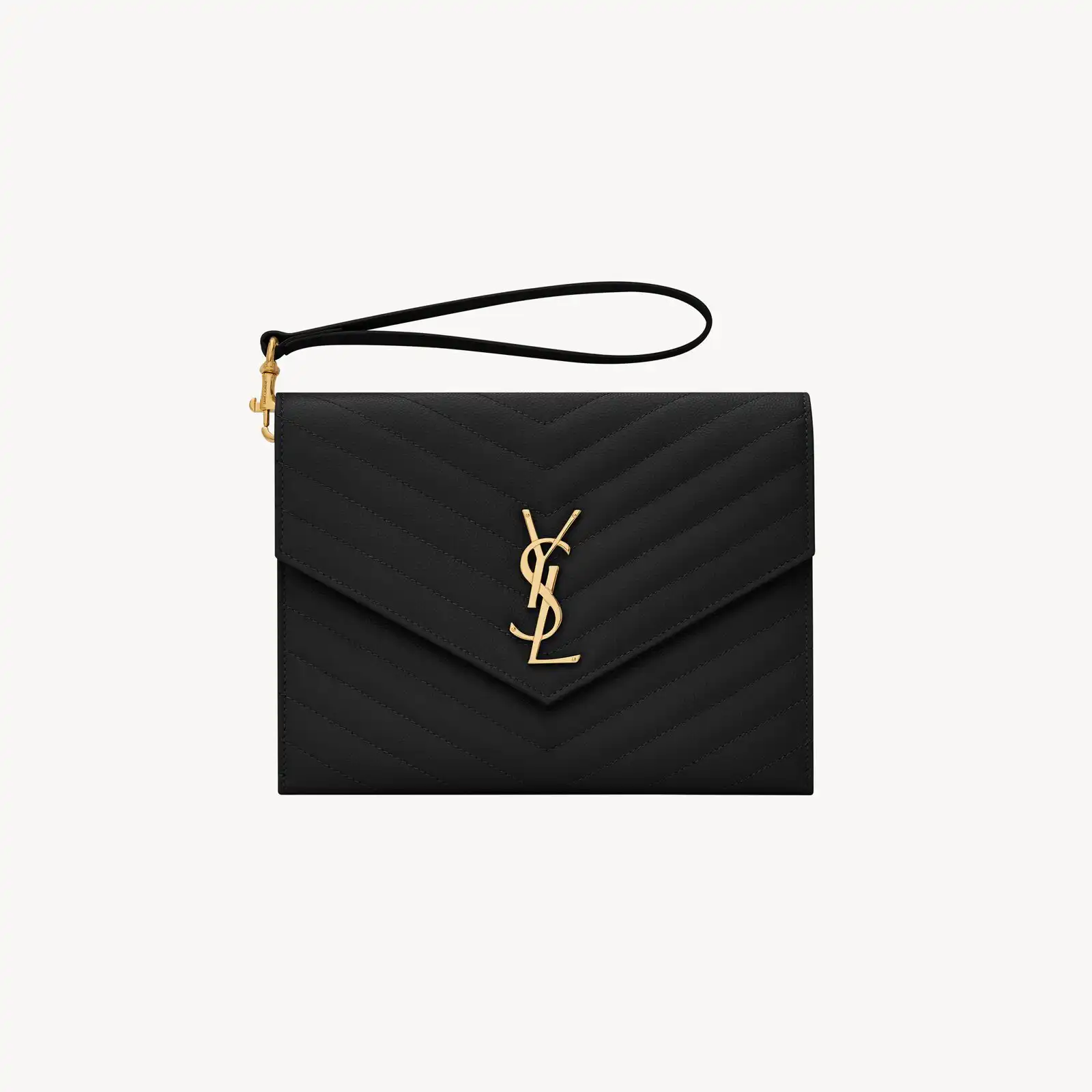YSL Replica cassandre matelasse flap pouch in grain de poudre leather 617662BOW011000