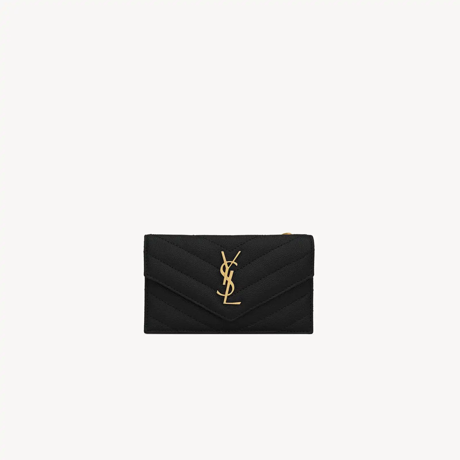 YSL Replica cassandre matelasse fragments flap card case in grain de poudre leather 612808BOW011000