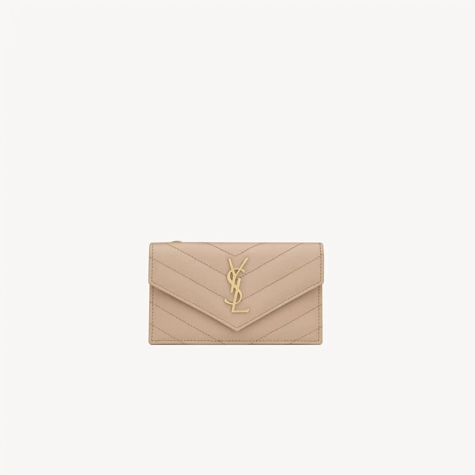 YSL Replica cassandre matelasse fragments flap card case in grain de poudre leather 612808BOW012721