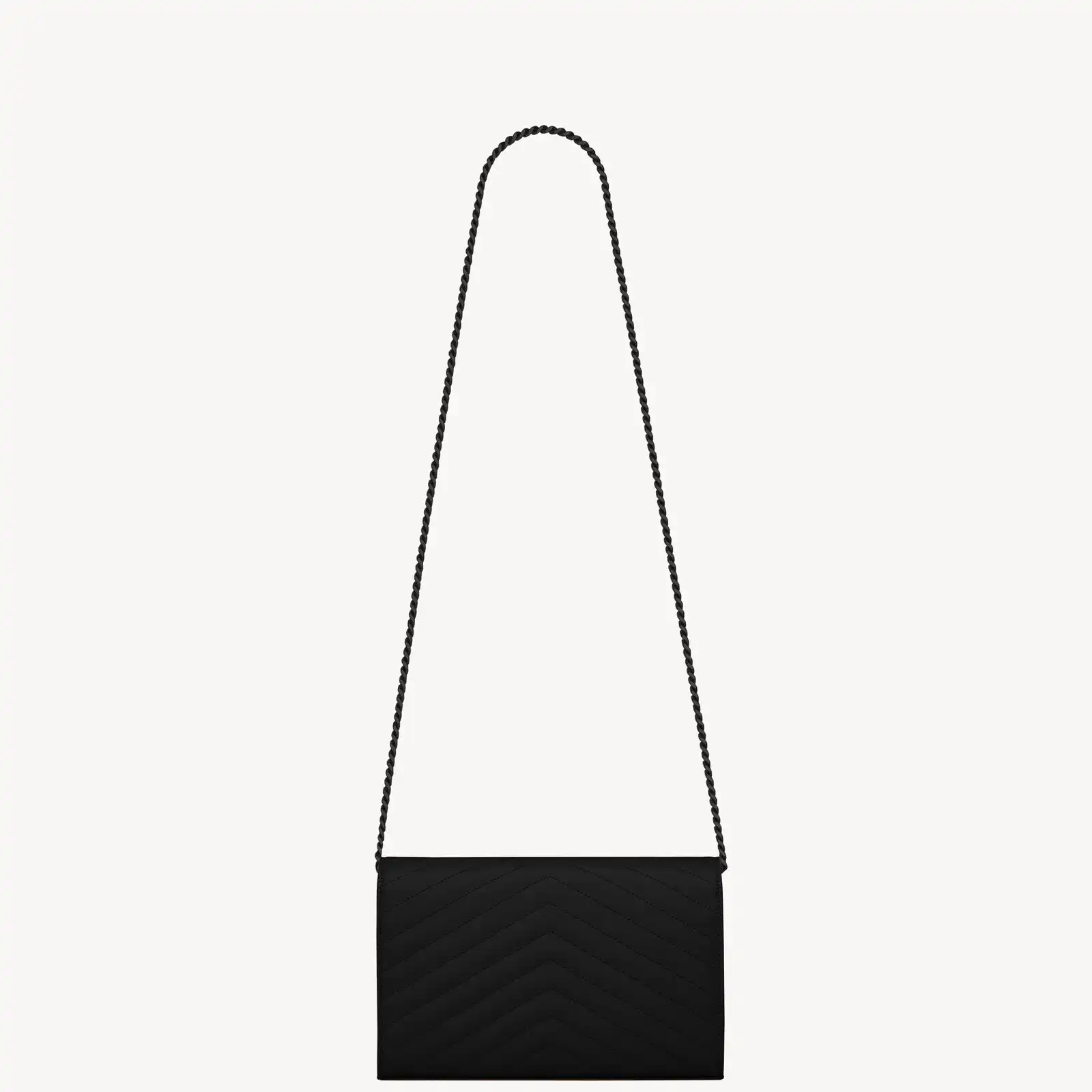 YSL Replica classic cassandre chain wallet in grain de poudre leather 377828BOW081000 B