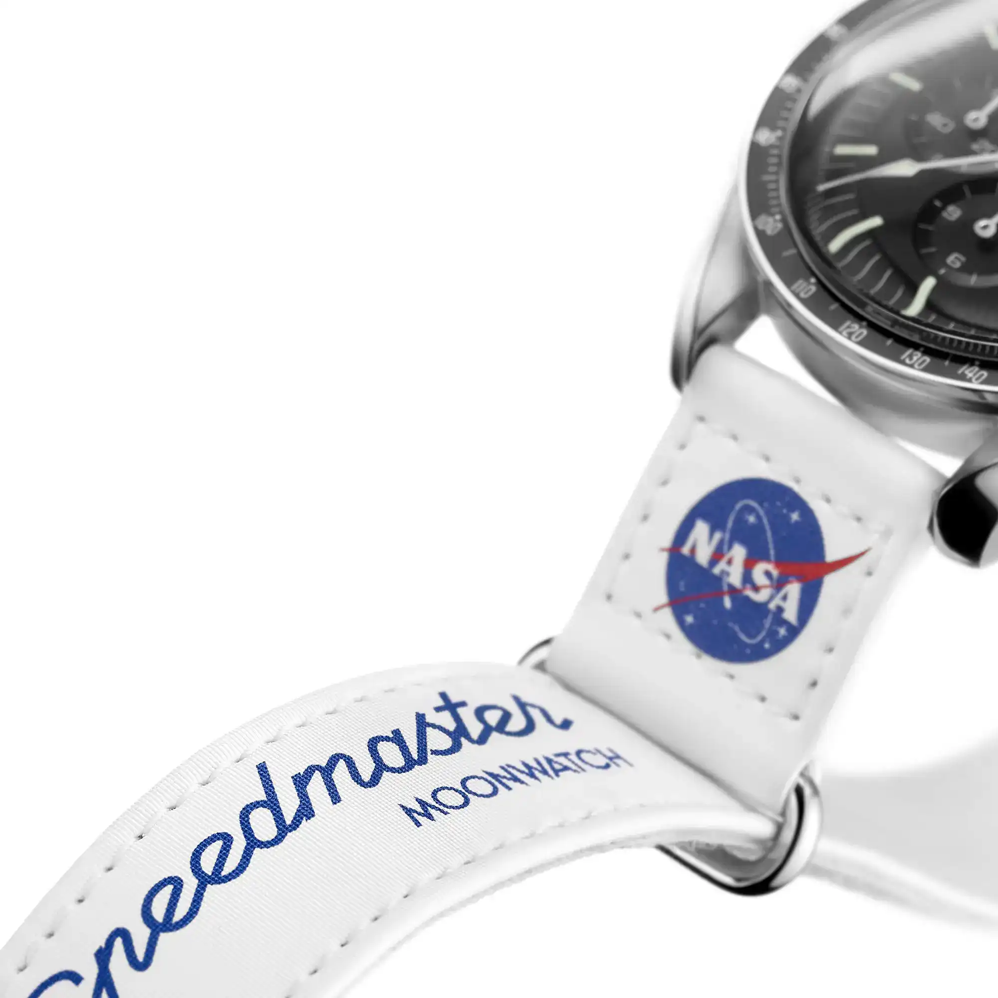 omega two piece 2 piece white speedmaster moonwatch velcror strap 032CWZ016041w portrait 1 cf0e95