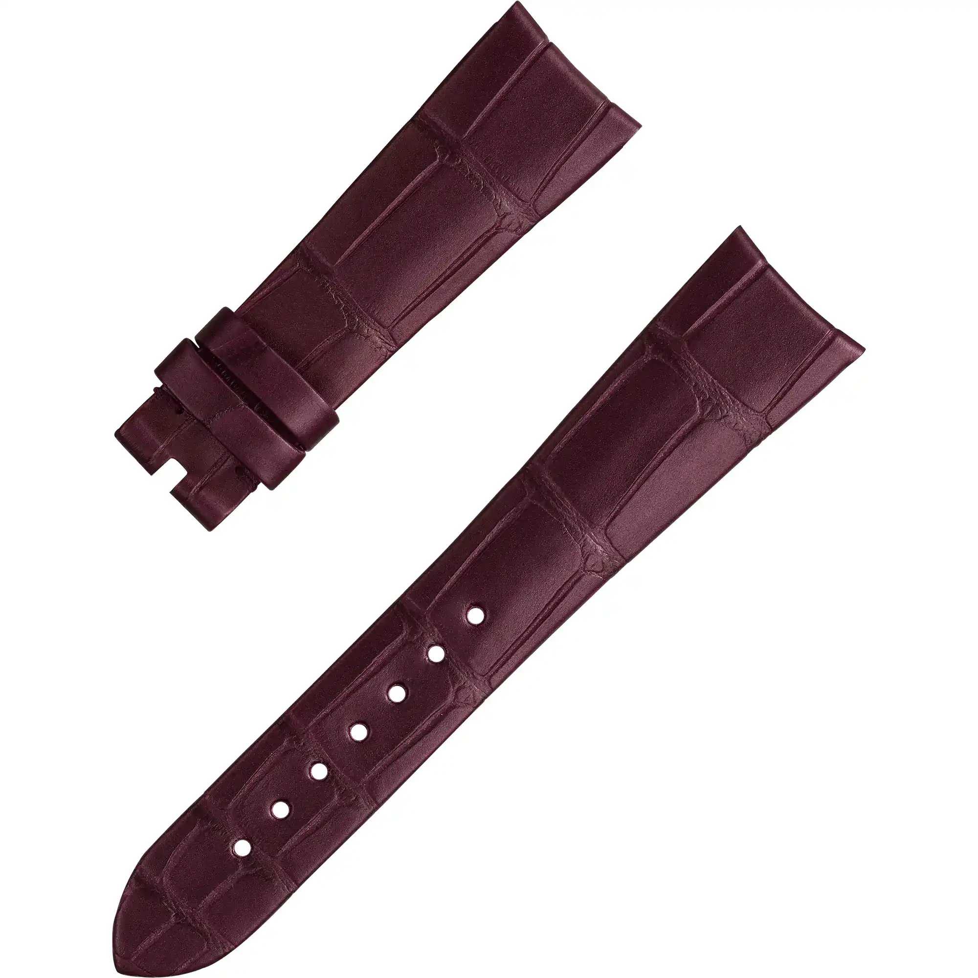 omega two piece burgundy alligator leather strap 032CUZ011077 a2b474