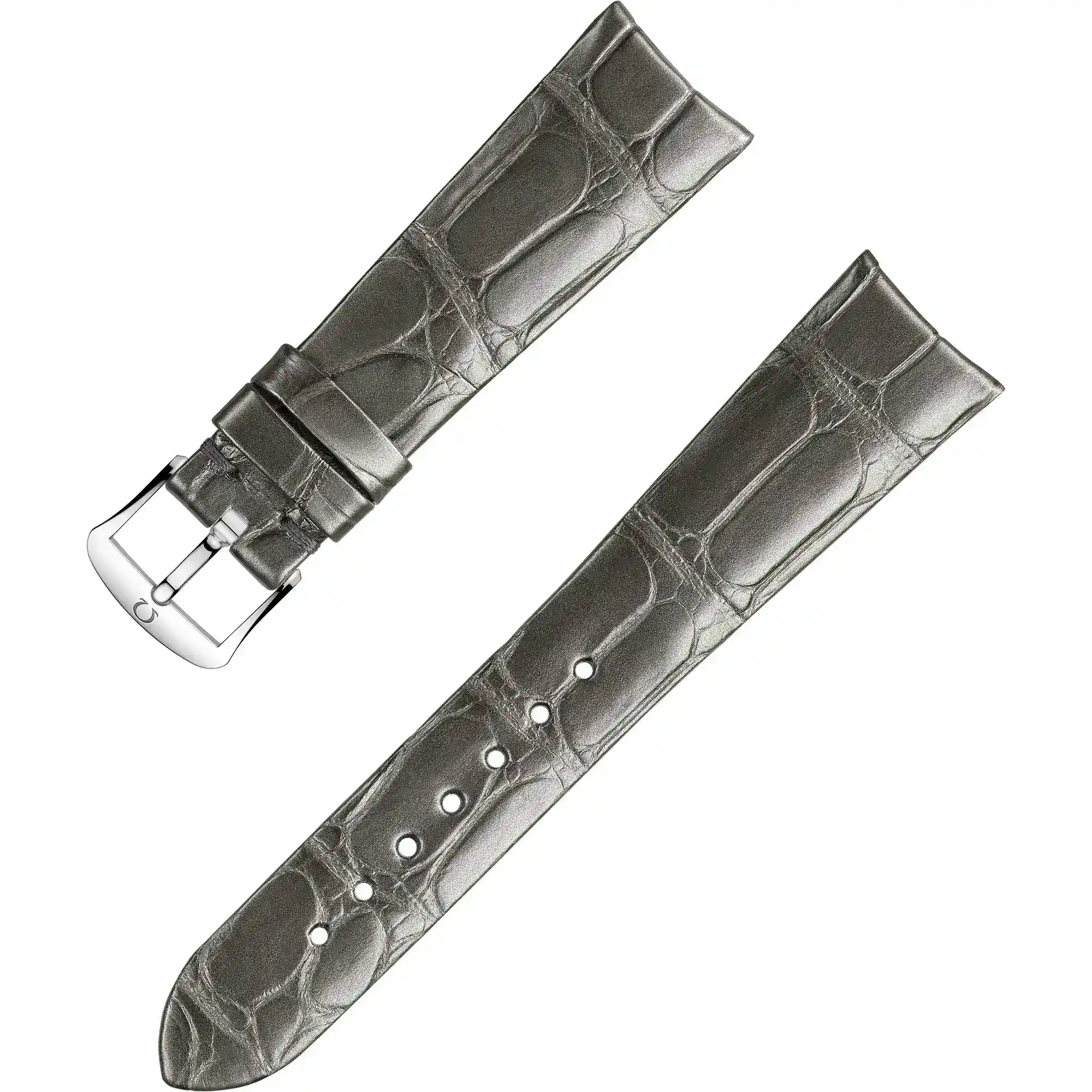 omega two piece shiny grey alligator leather strap 032CUZ013036 025STZ008680 a49108