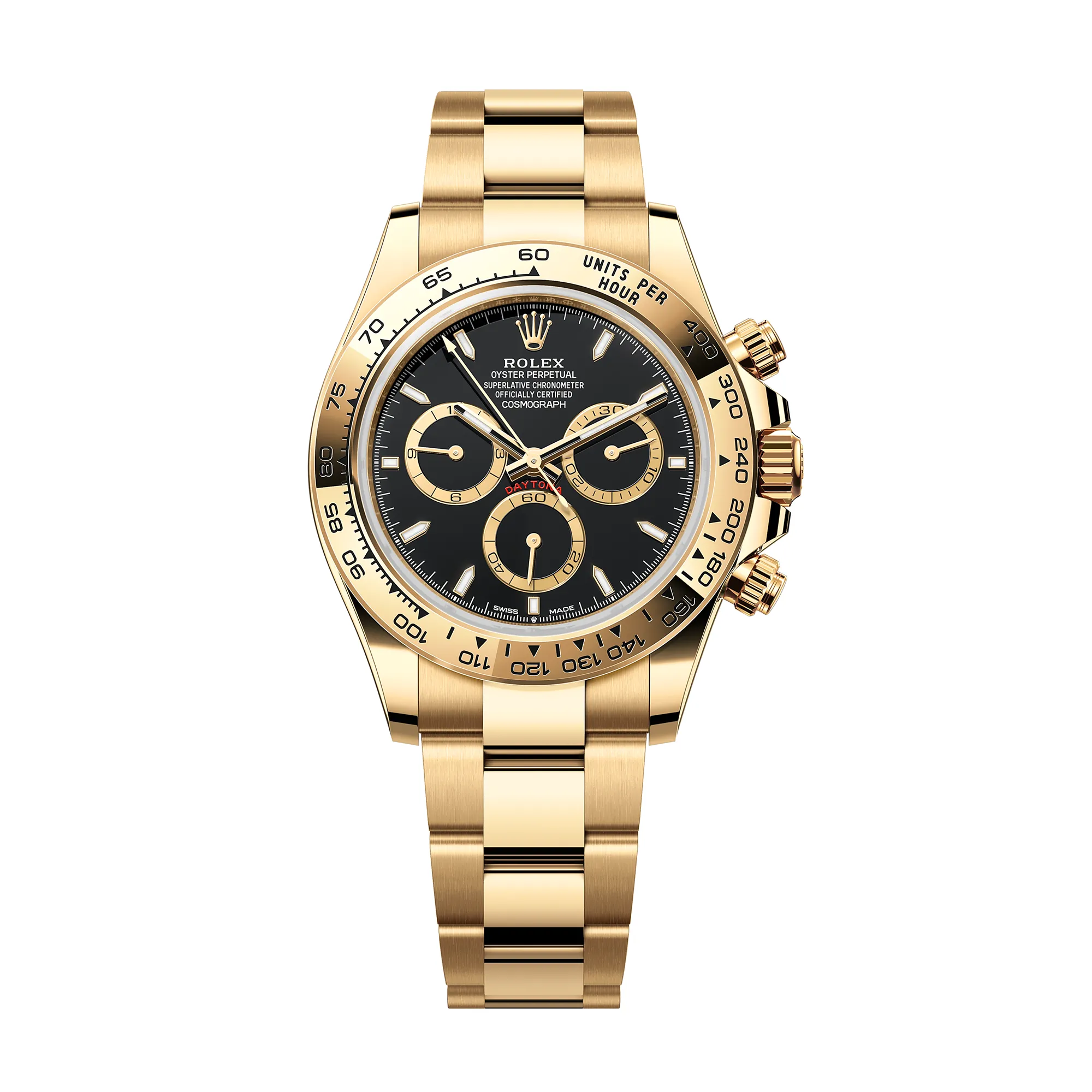 Fake Rolex Replica Watches Daytona Yellow Gold Black Dial Oyster Bracelet m126508-0004