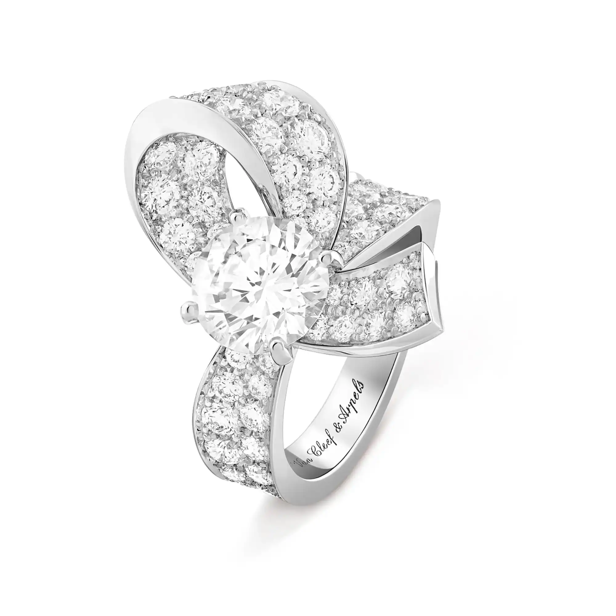 van cleef fake diamond rings Boucle solitaire 2 ct VCARPEKX00
